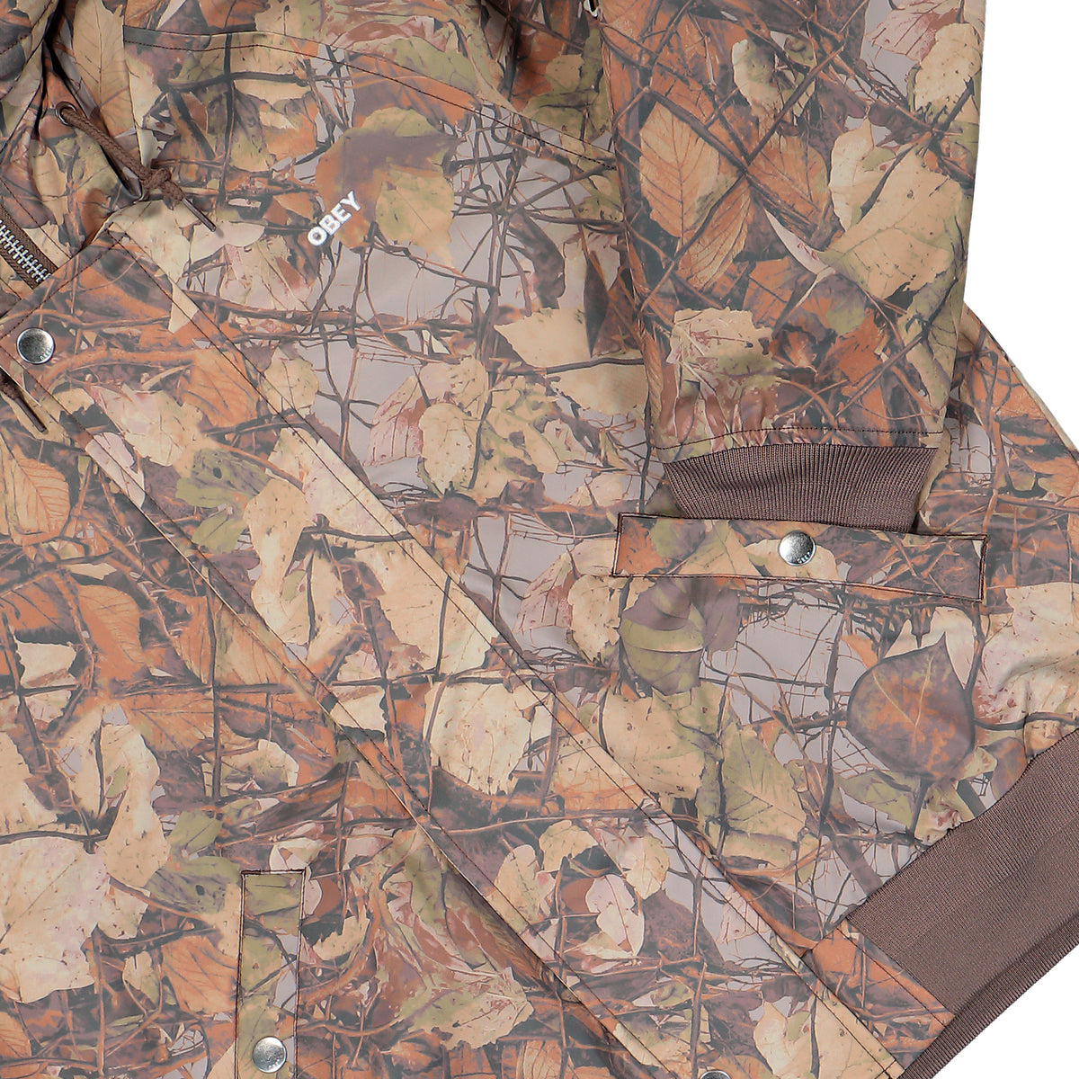 Obey N-2B Short Parka Fence Camo Jacket 121800623-FNC Detail View 1 | Overkill