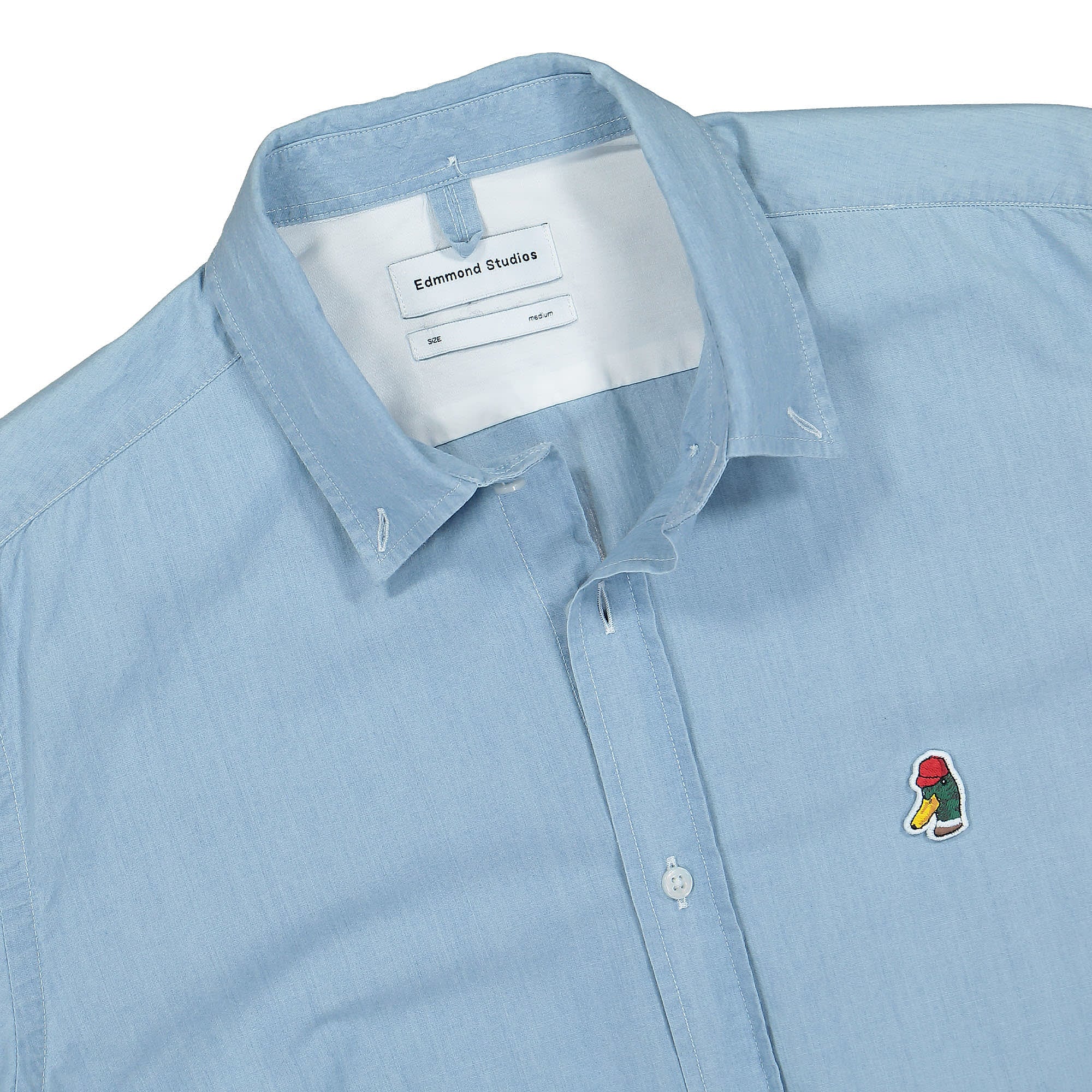 Edmmond Studios Denim Special Duck Shirt Plain Bleach Shirts Close-up | Overkill