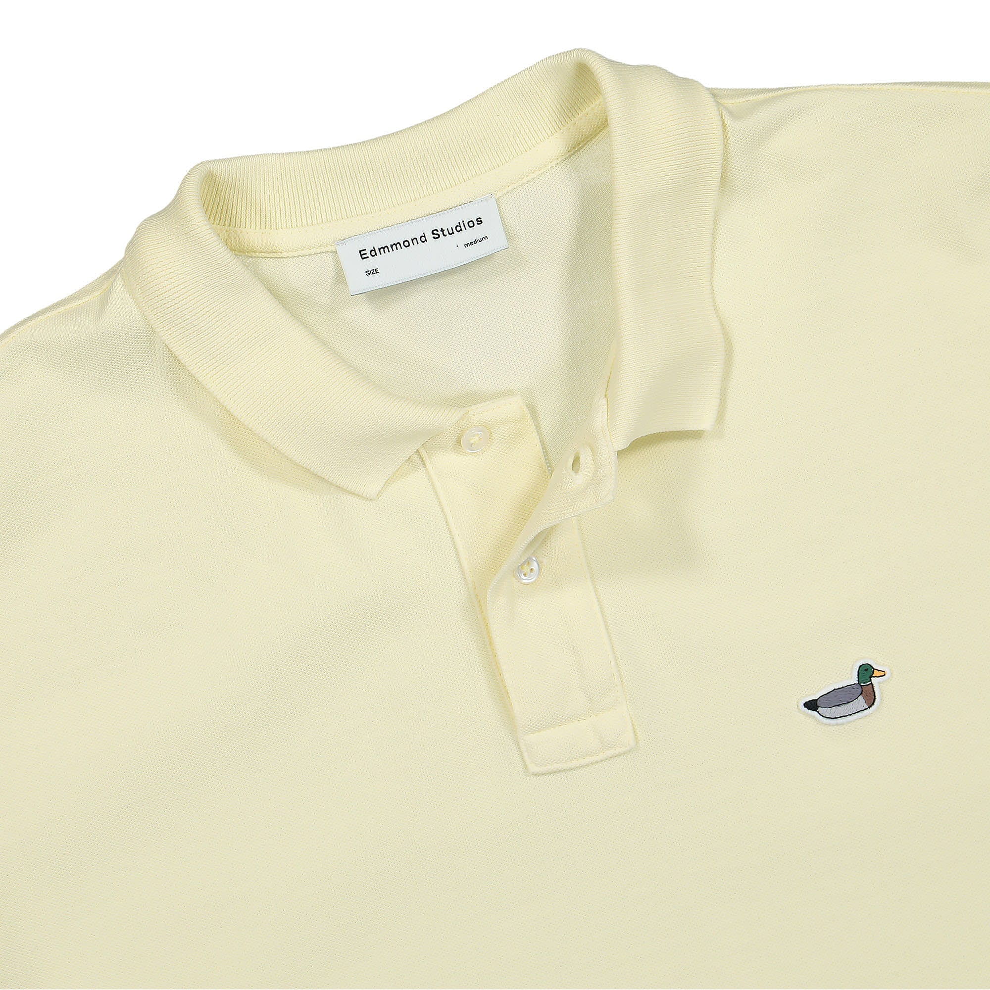 Edmmond Studios Wilson Polo Plain Light Yellow Polo Shirts Close-up | Overkill