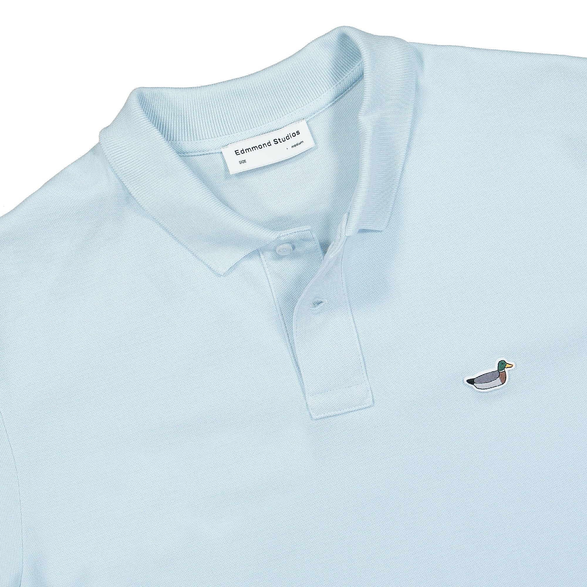 Edmmond Studios Wilson Polo Plain Light Blue Polo Shirts Close-up | Overkill