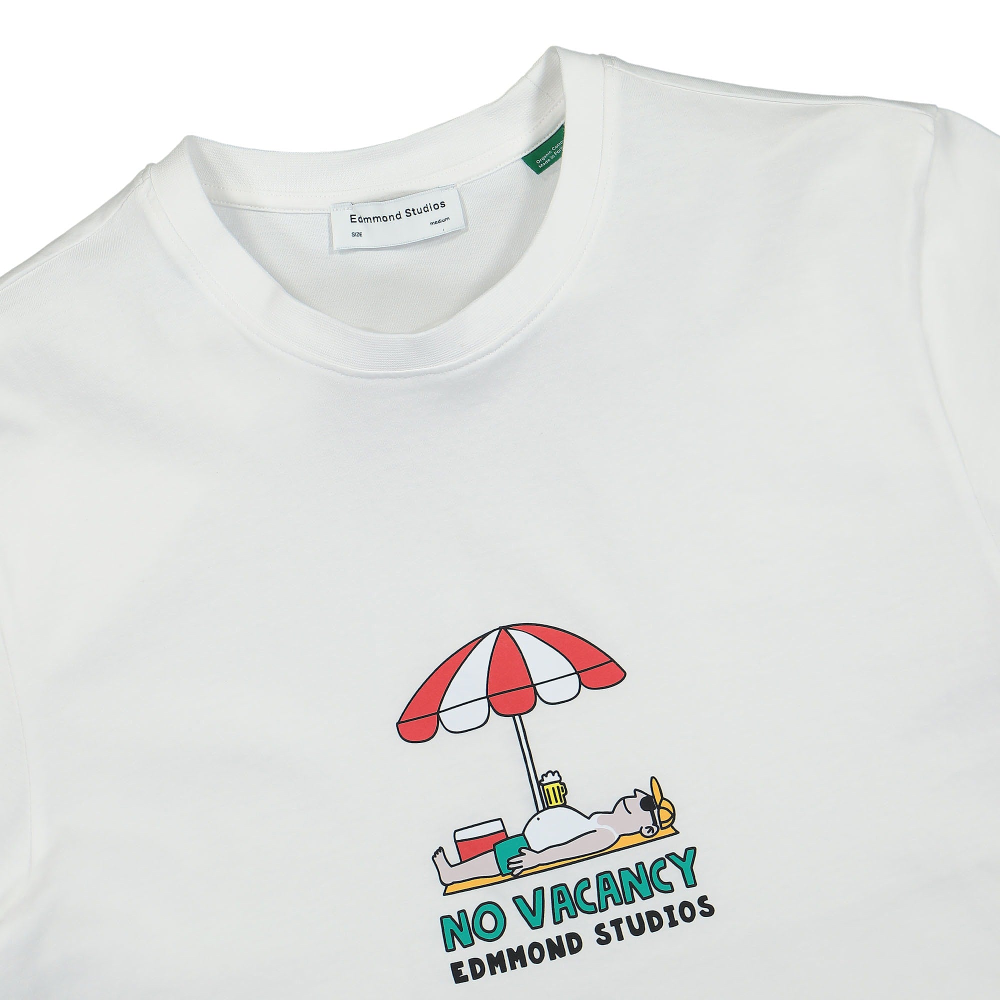 Edmmond Studios No Vacancy Umbrella T-Shirt Plain White T-Shirts Close-up | Overkill