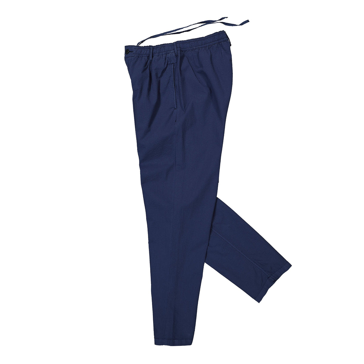 Edmmond Studios Murano Seersucker Pants Plain Navy Casual Pants Close-up | Overkill