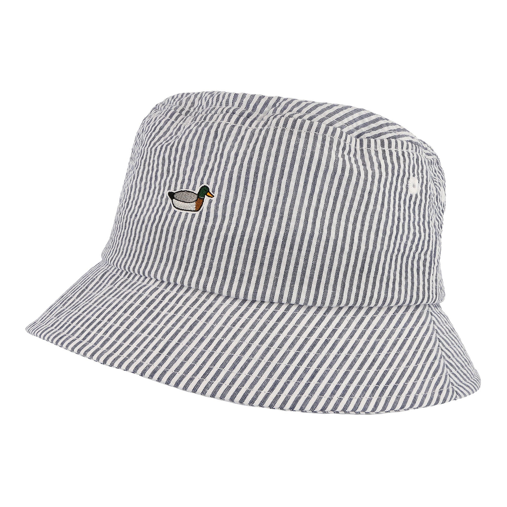 Edmmond Studios Seersucker Bucket Hat Vertical Stripes Ligt Blue Bucket Hats 122-92-07503 | Overkill