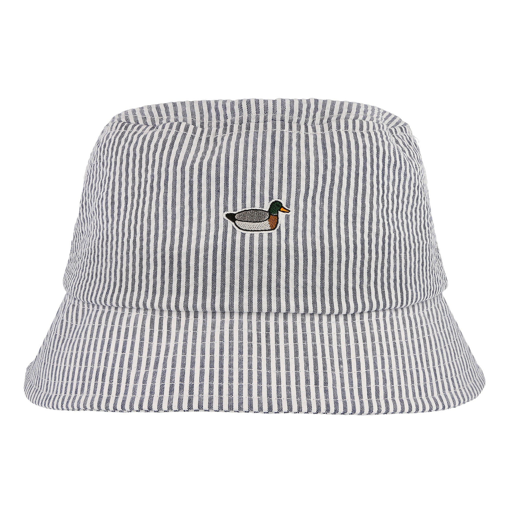 Edmmond Studios Seersucker Bucket Hat Vertical Stripes Ligt Blue Bucket Hats Detailfoto | Overkill
