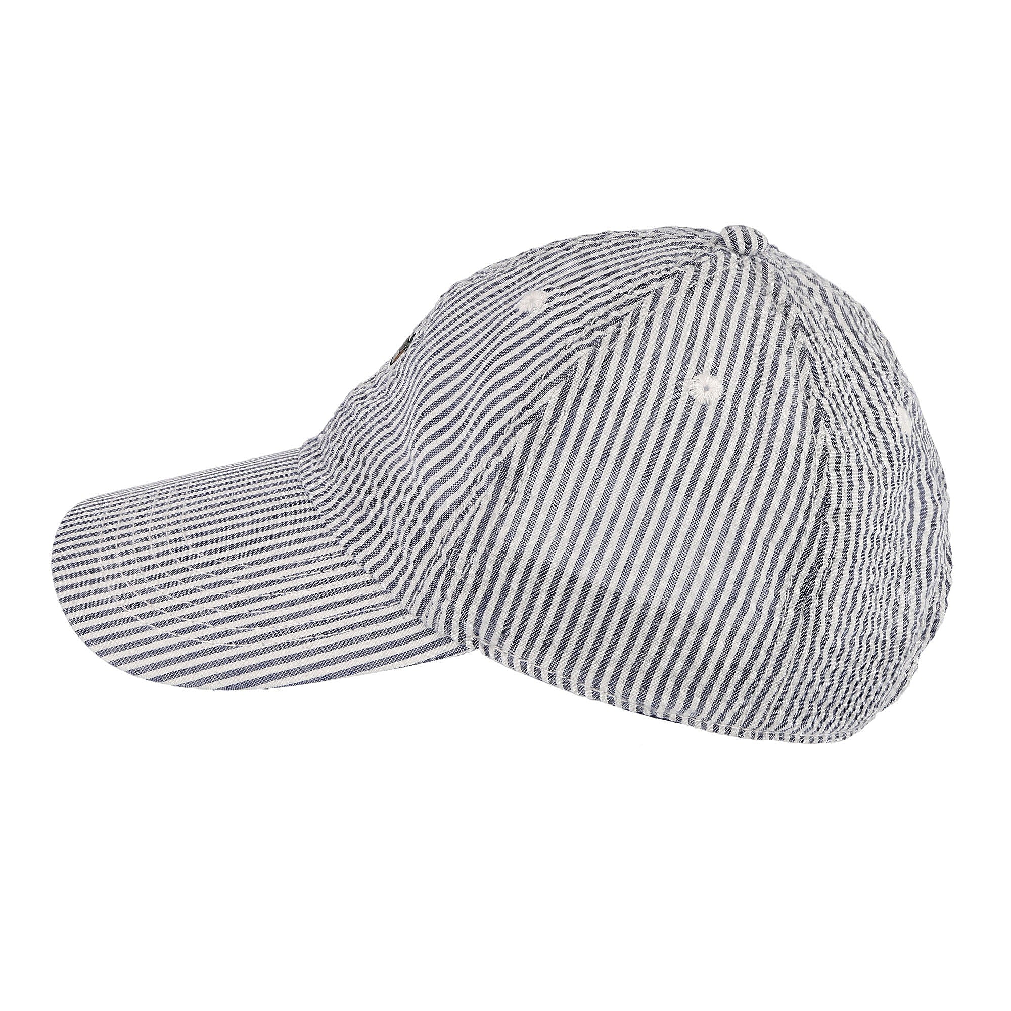Edmmond Studios Duck Seersucker Cap Vertical Stripes Blue Caps Material | Overkill