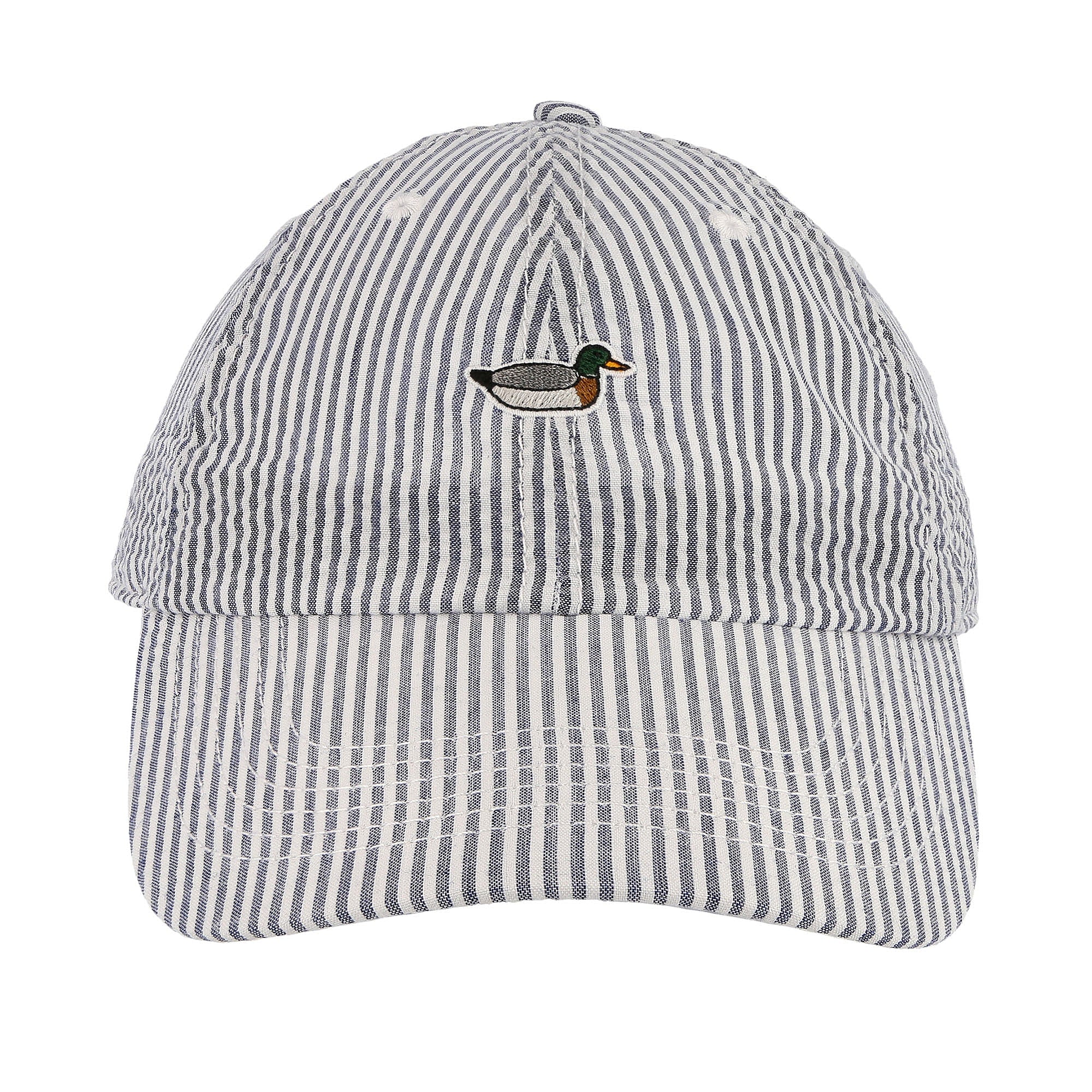 Edmmond Studios Duck Seersucker Cap Vertical Stripes Blue Caps Detailfoto | Overkill
