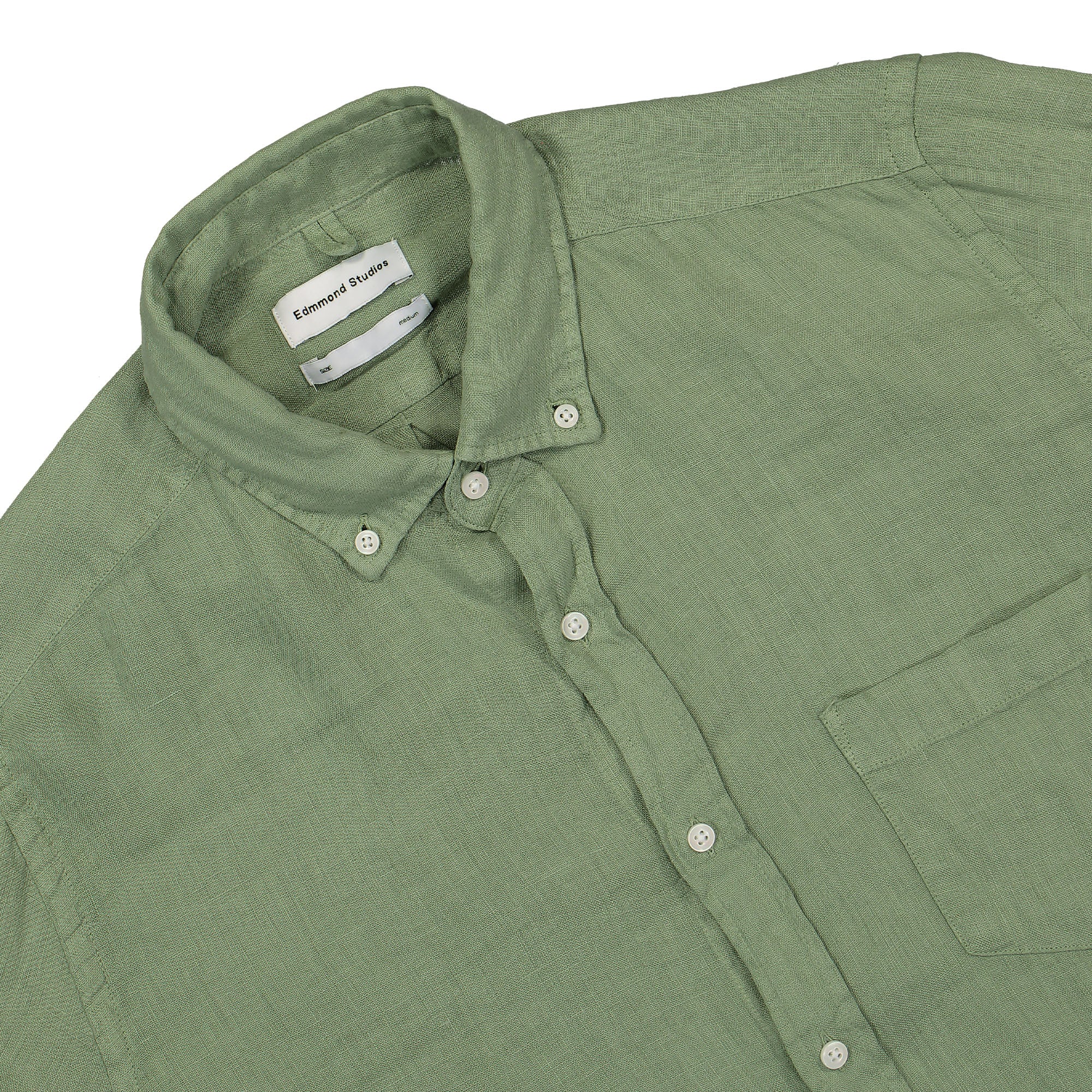 Edmmond Studios Linen Shirt Olive Shirts Detailfoto | Overkill
