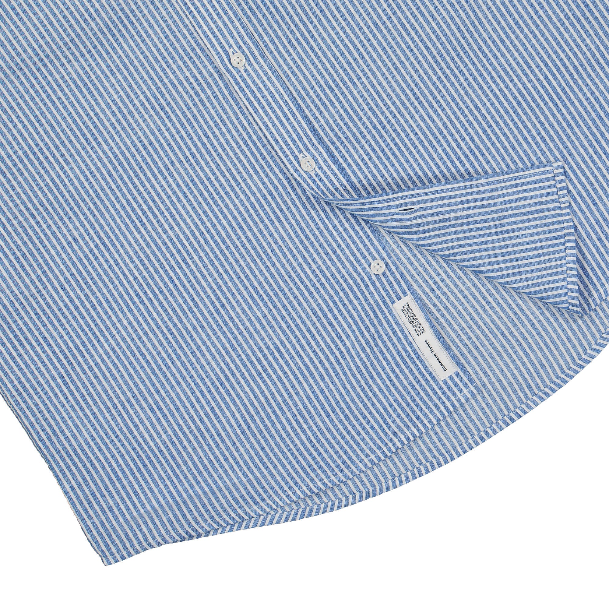 Edmmond Studios Striped Linen Shirt Light Blue Shirts Detail view 1 | Overkill