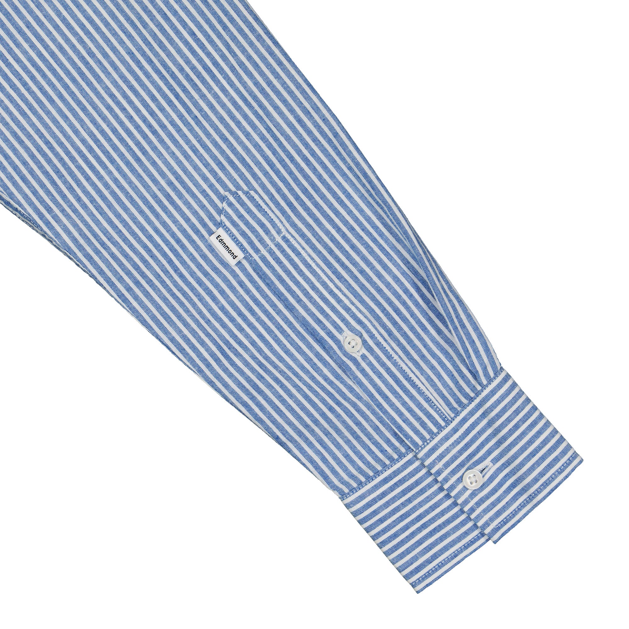 Edmmond Studios Striped Linen Shirt Light Blue Shirts Detail view 2 | Overkill