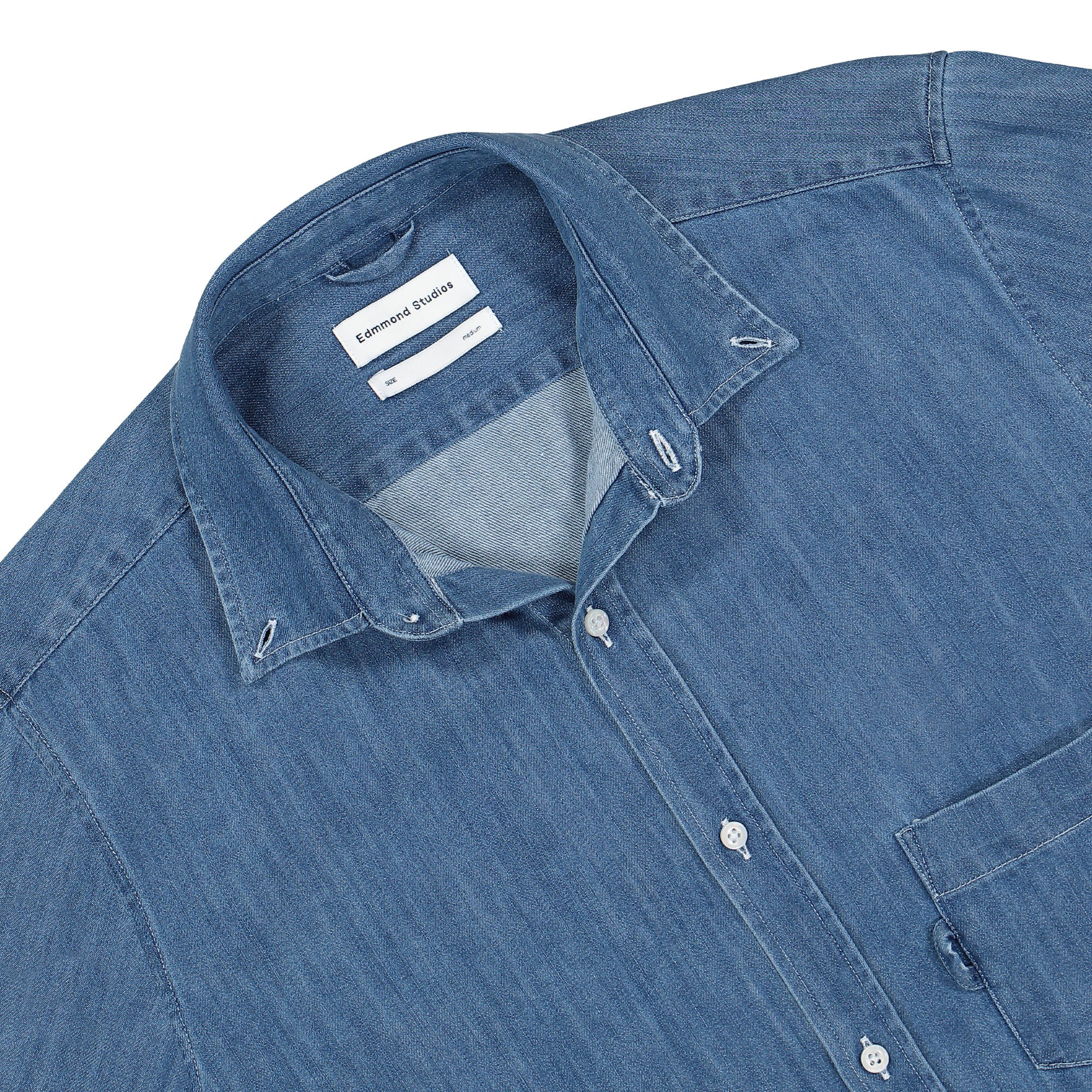Edmmond Studios Day Shirt Denim Stone Wash Shirts Close-up | Overkill