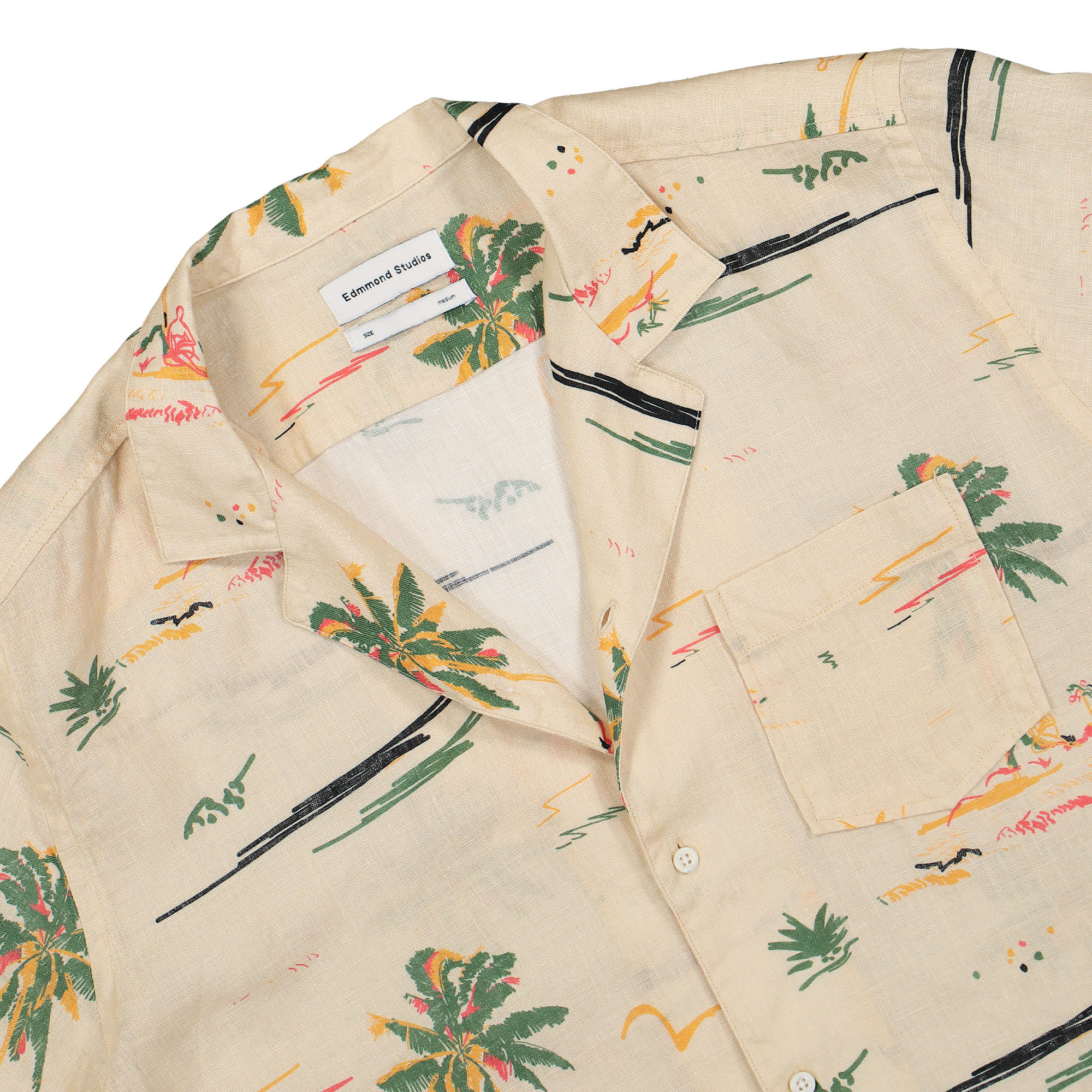 Edmmond Studios Matt Short Sleeve Shirt Off White Shirts Close-up | Overkill