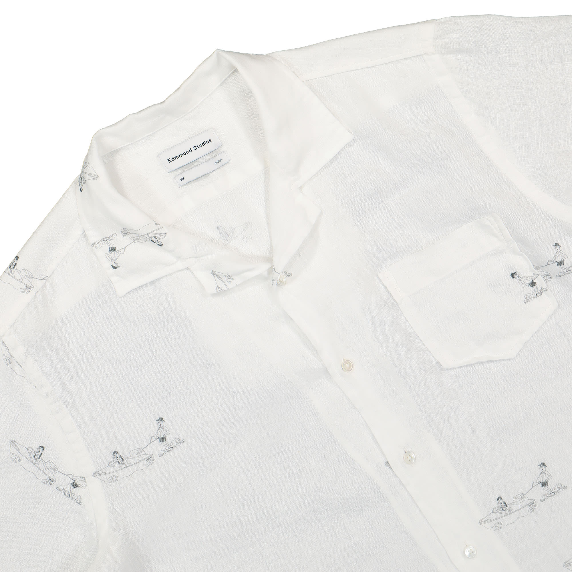 Edmmond Studios Calypso Short Sleeve Shirt White Shirts Detailfoto | Overkill