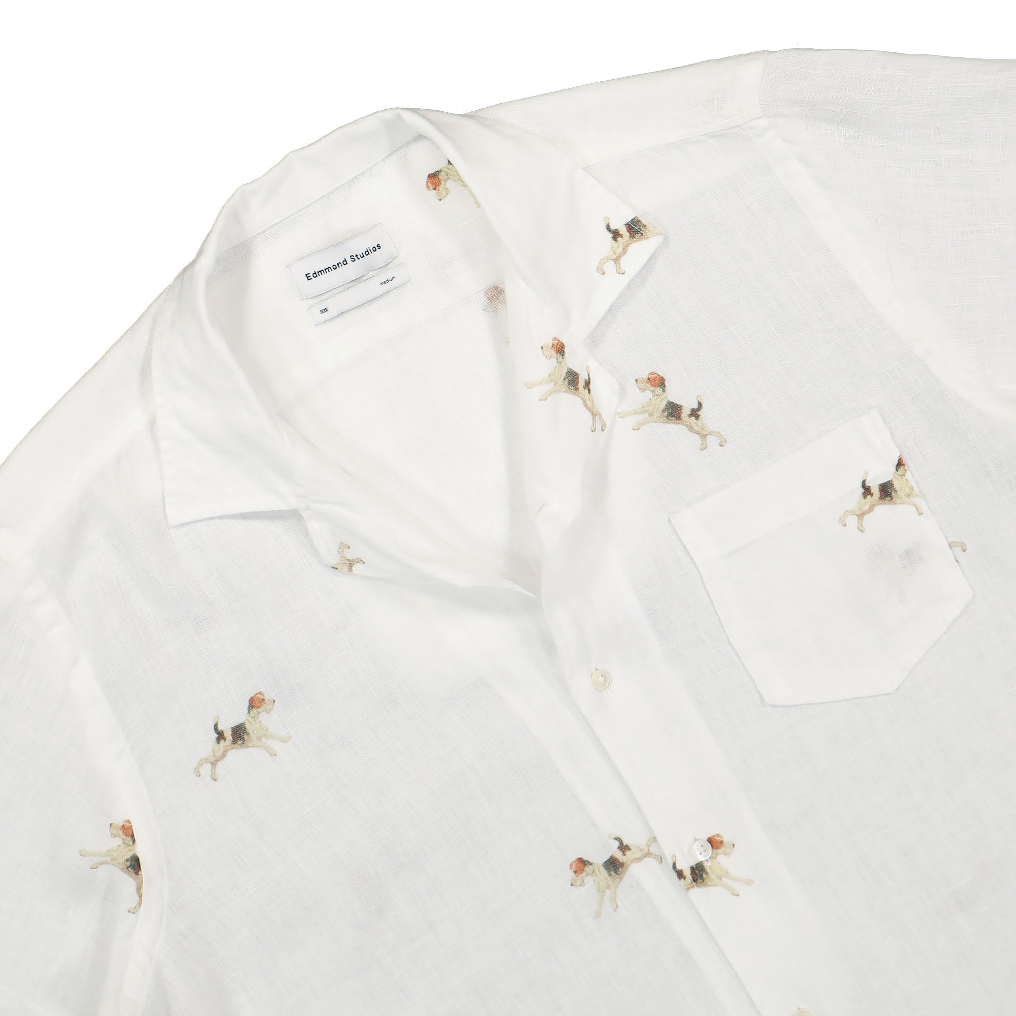 Edmmond Studios Oddie Short Sleeve Shirt White Shirts Close-up | Overkill