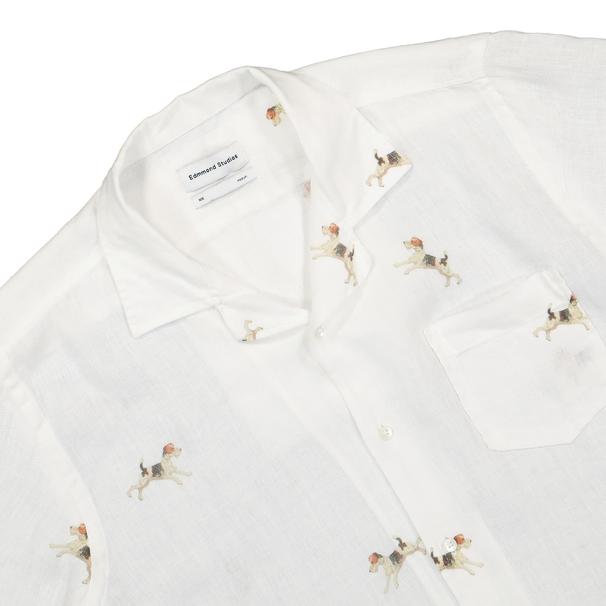 Edmmond Studios Oddie Short Sleeve Shirt White Shirts Detailfoto | Overkill