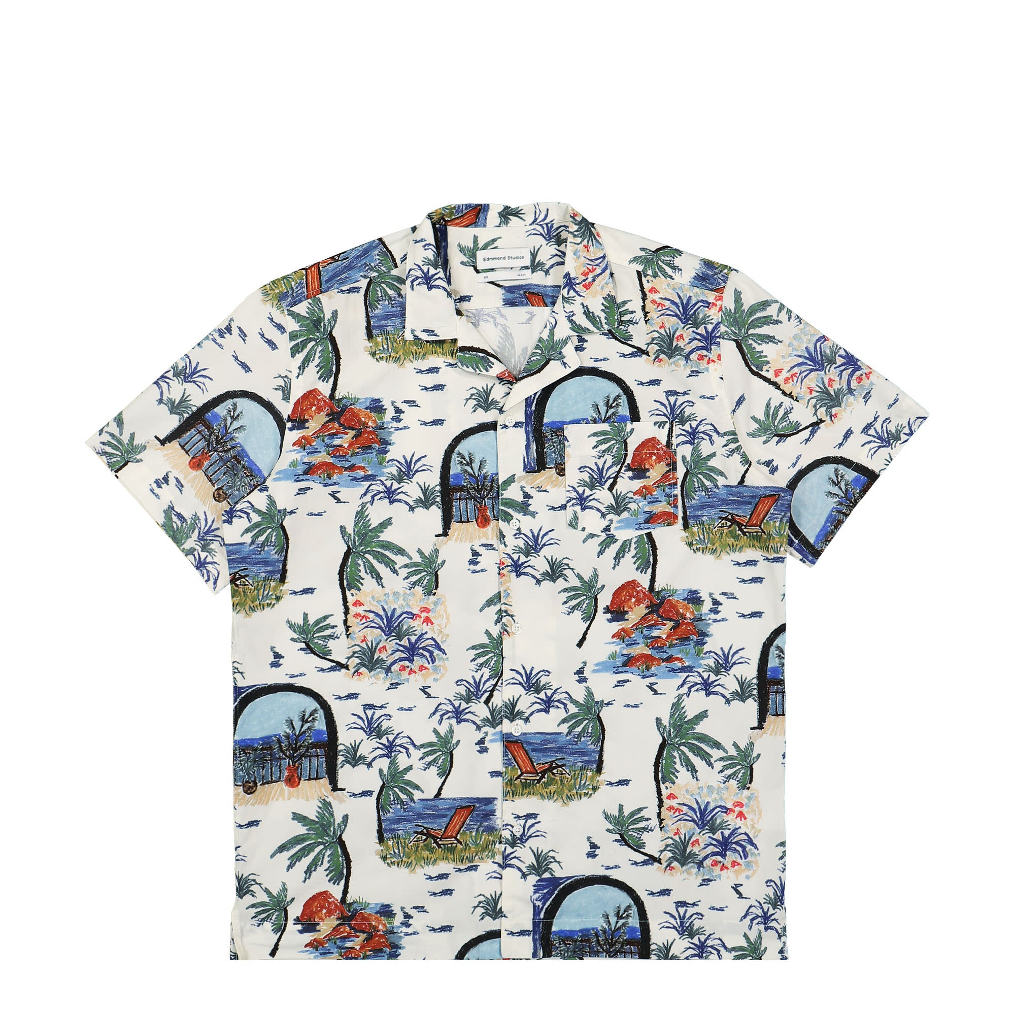 Edmmond Studios Paradise Short Sleeve Shirt White Shirts 123-10-29000 | Overkill