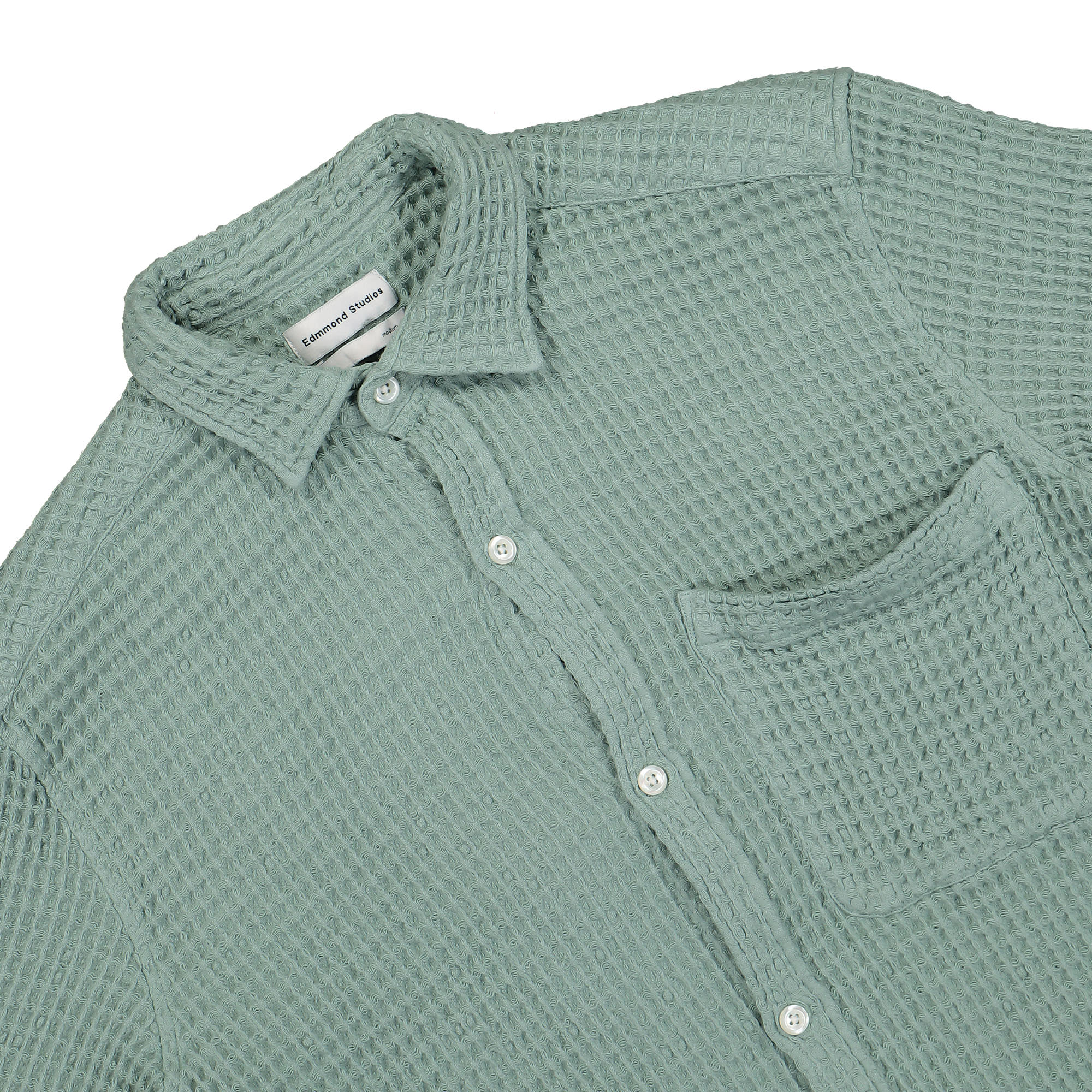 Edmmond Studios Waffle Shirt Turquoise Shirts Detailfoto | Overkill
