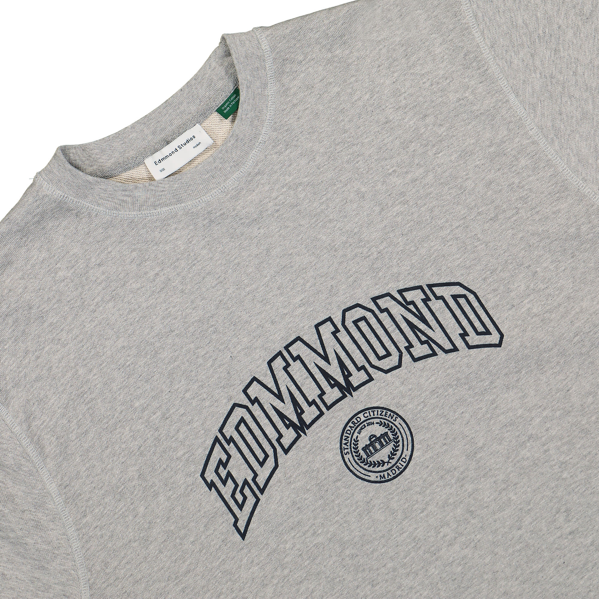 Edmmond Studios Stamp Sweatshirt Grey Melange Sweatshirts Close-up | Overkill