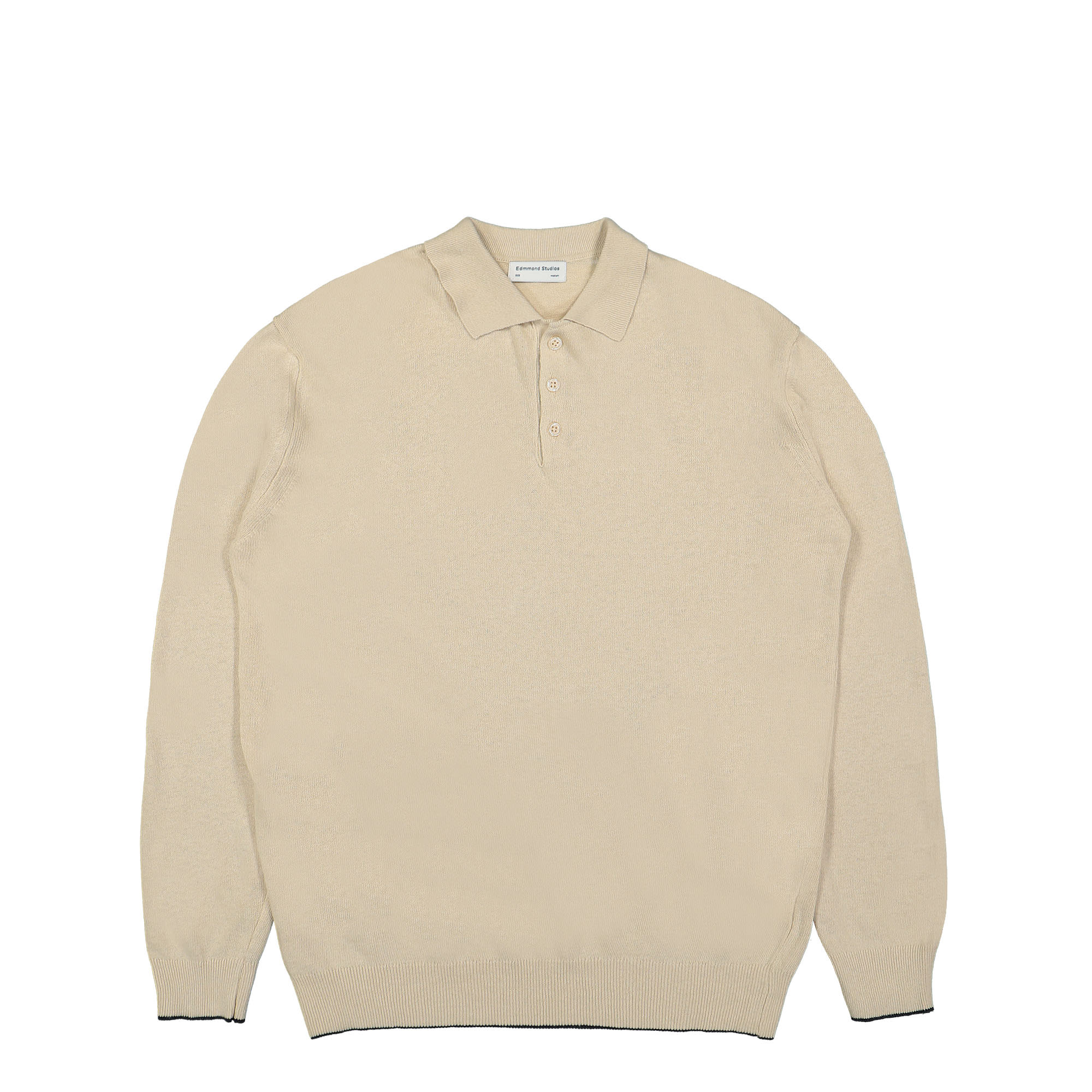 Edmmond Studios Knitted Polo Sweater Beige Sweatshirts 123-60-02050 | Overkill