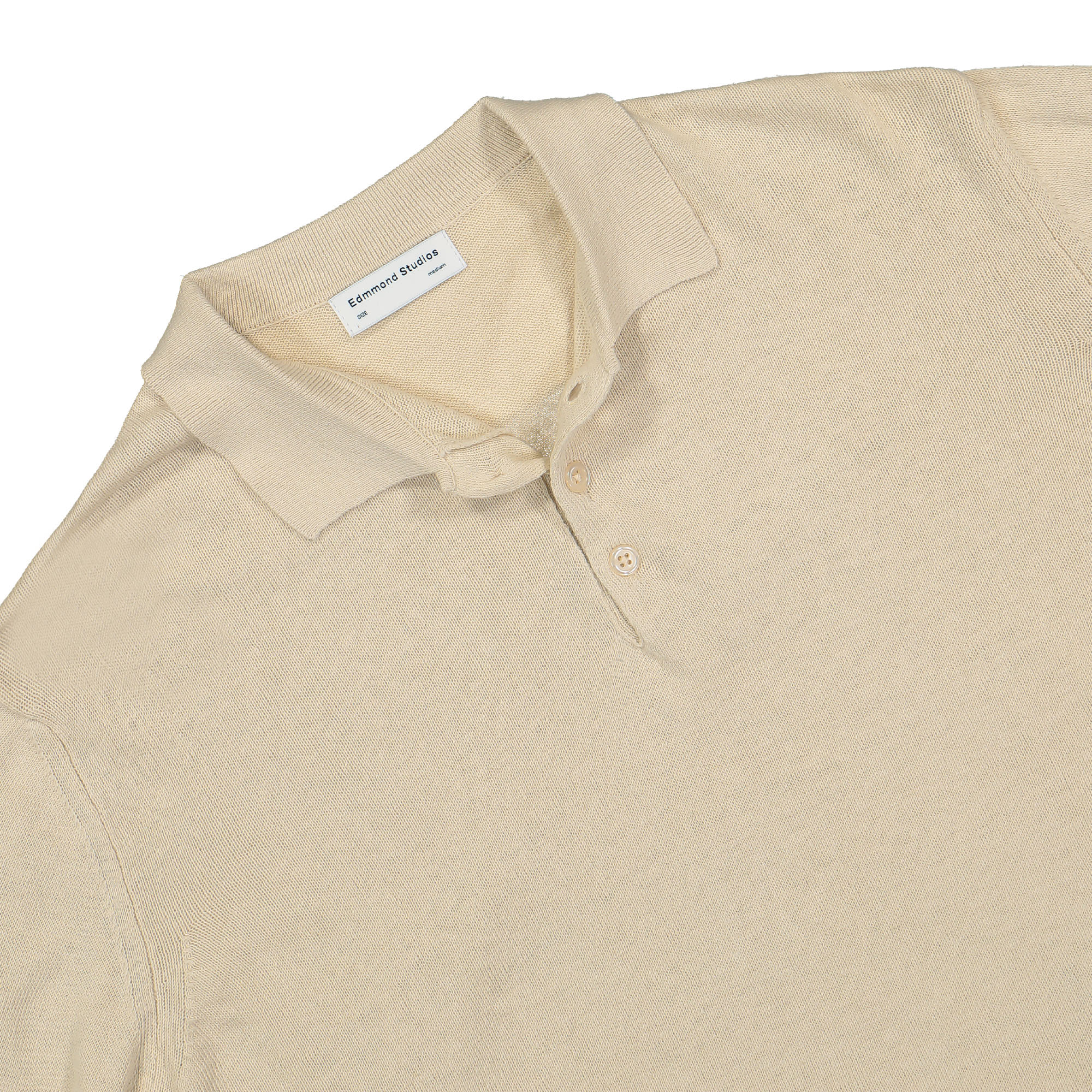 Edmmond Studios Knitted Polo Sweater Beige Sweatshirts Close-up | Overkill