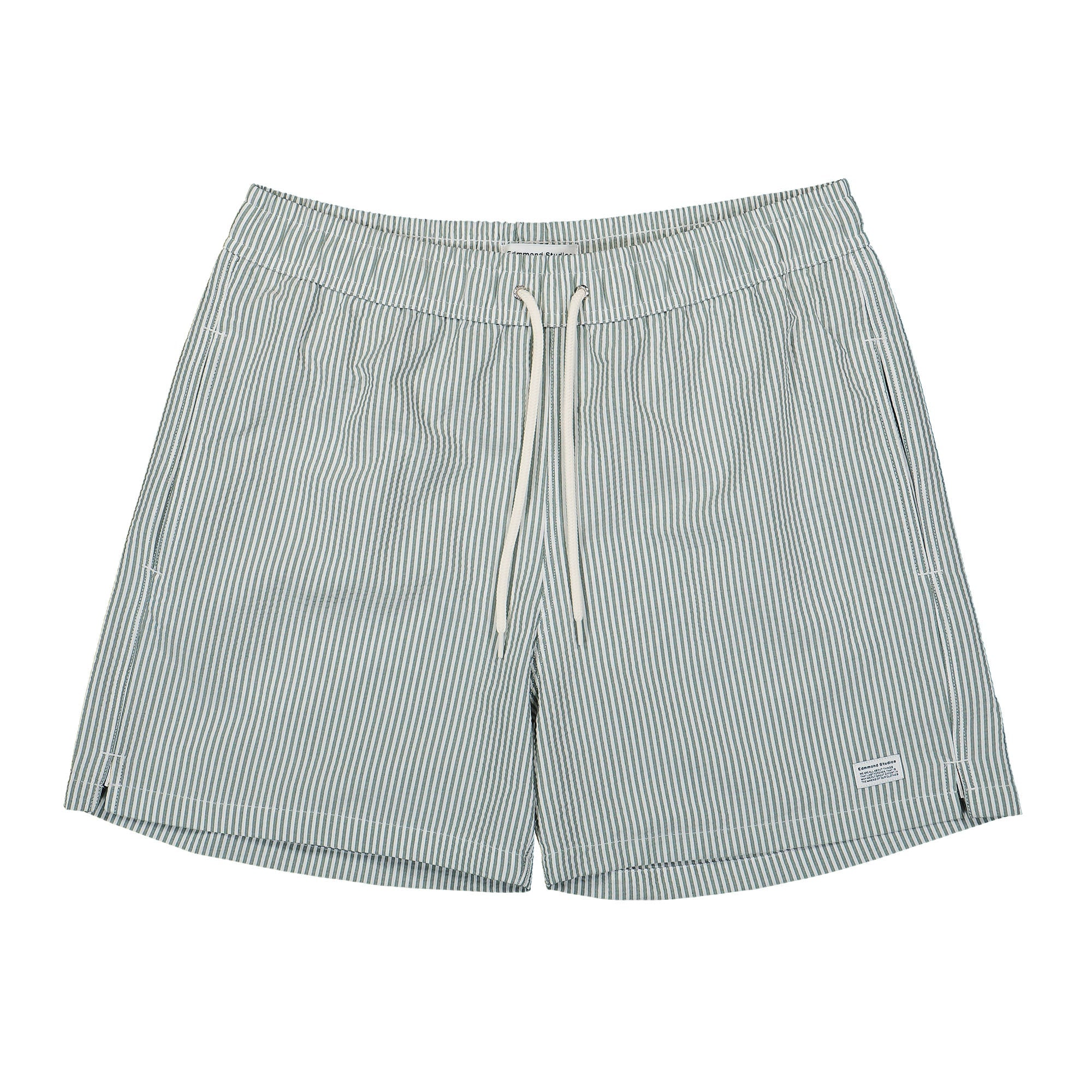 Edmmond Studios Classic Seersucker Shorts Green Shorts 123-70-29650 | Overkill