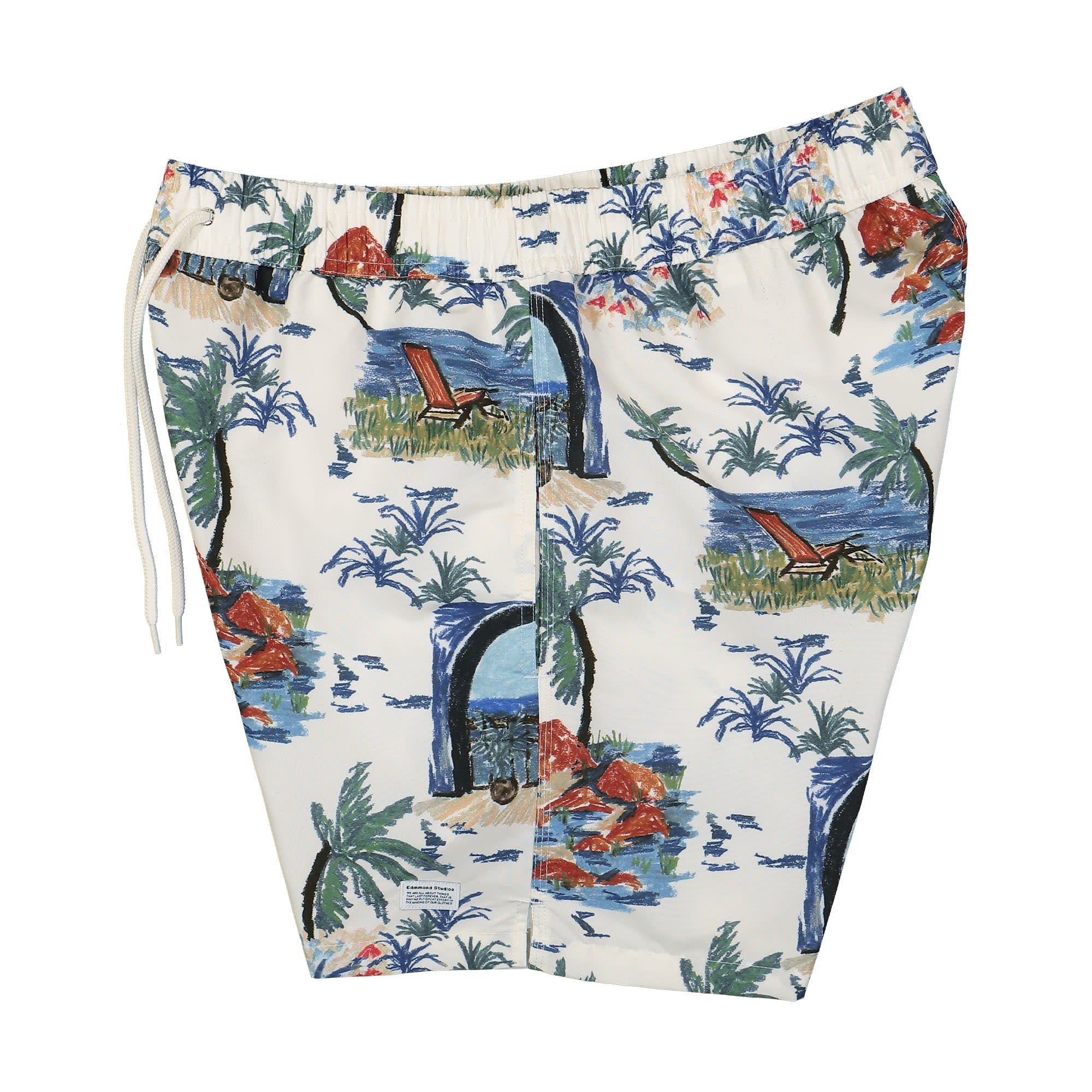 Edmmond Studios Paradise Classic Shorts Off White Shorts Close-up | Overkill