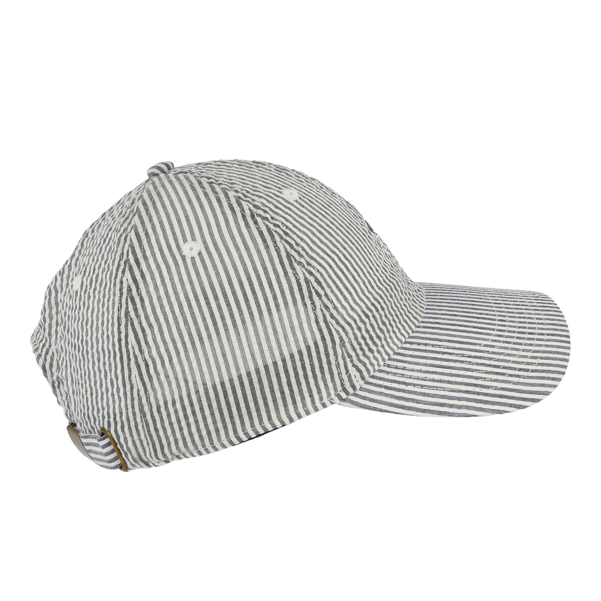 Edmmond Studios Duck Patch Seersucker Cap Plain Navy Caps Close-up | Overkill