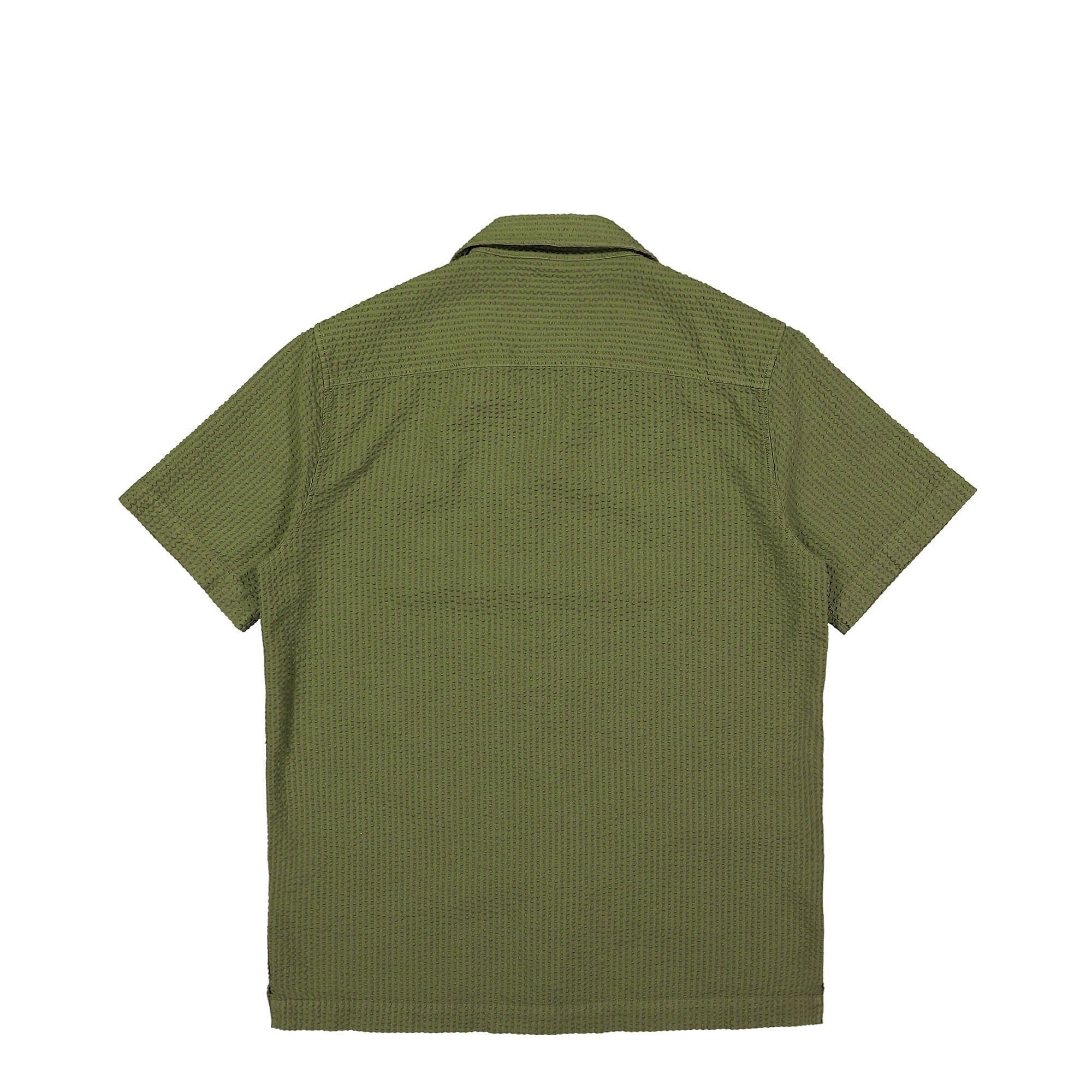 Edmmond Studios Seersucker Short Sleeve Shirt Khaki Shirts Material | Overkill