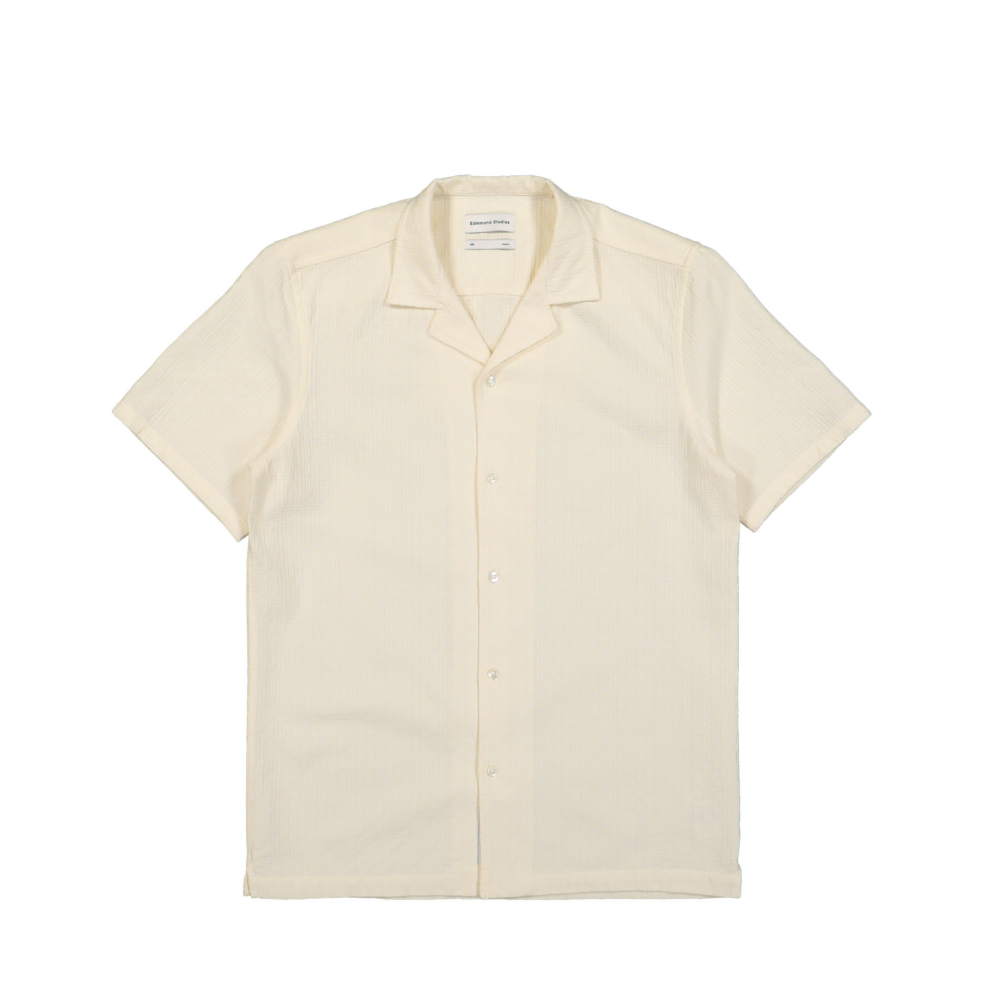 Edmmond Studios Artisan Short Sleeve Shirt Plain Off White Shirts 124-10-19010 | Overkill