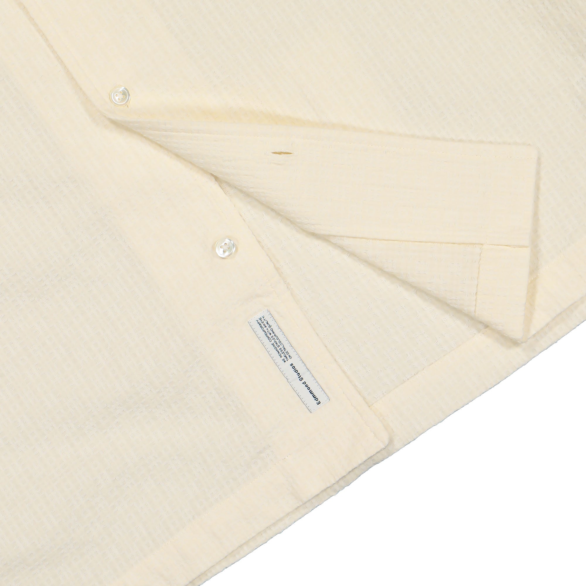 Edmmond Studios Artisan Short Sleeve Shirt Plain Off White Shirts Detailfoto | Overkill