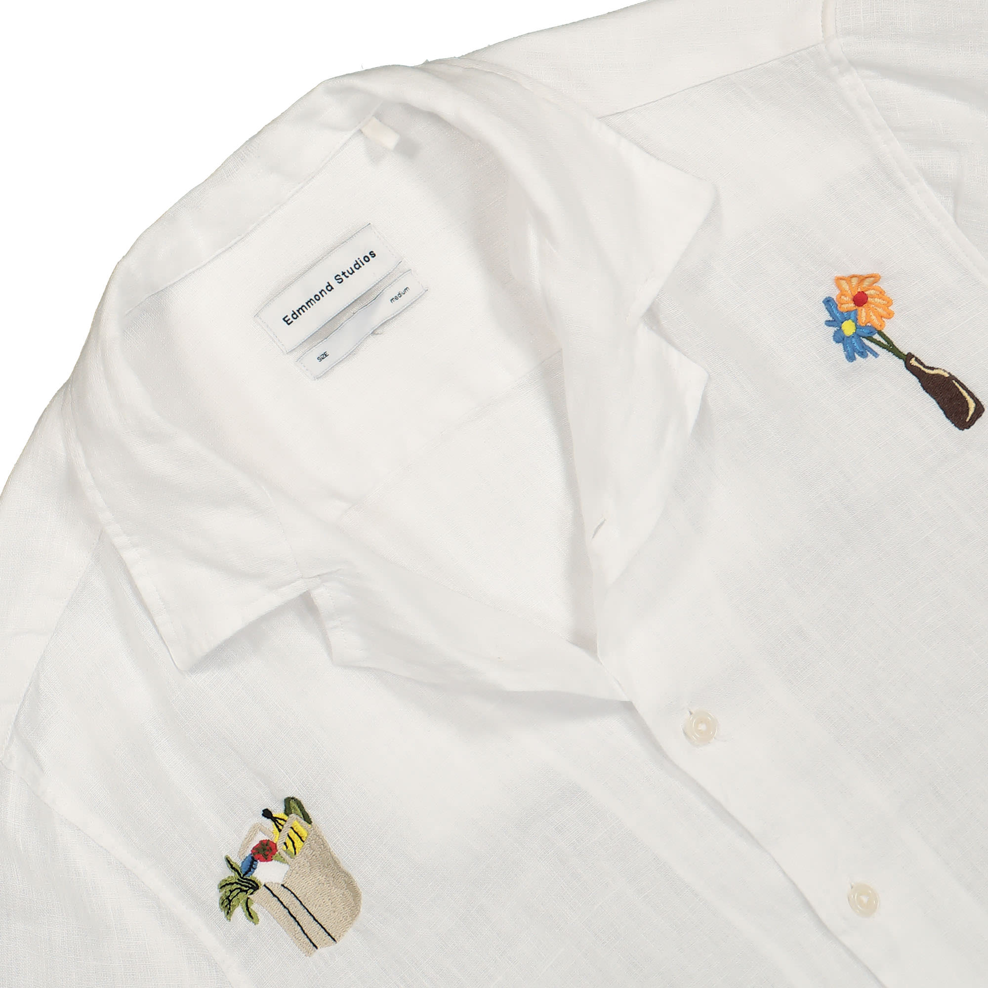Edmmond Studios BBQ Short Sleeve Shirt Plain White Shirts Close-up | Overkill
