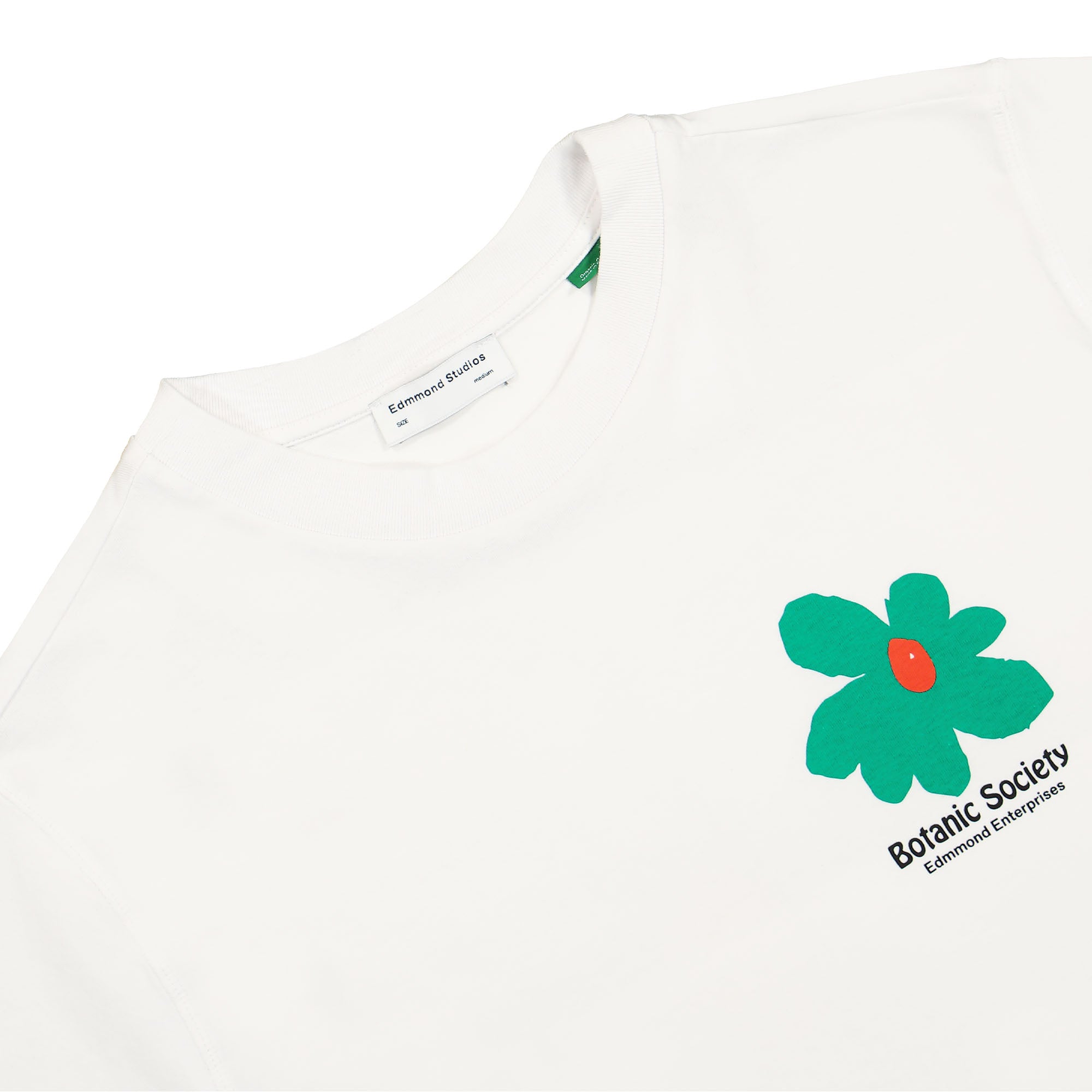 Edmmond Studios Botanic Society T-Shirt Plain White T-Shirts Close-up | Overkill