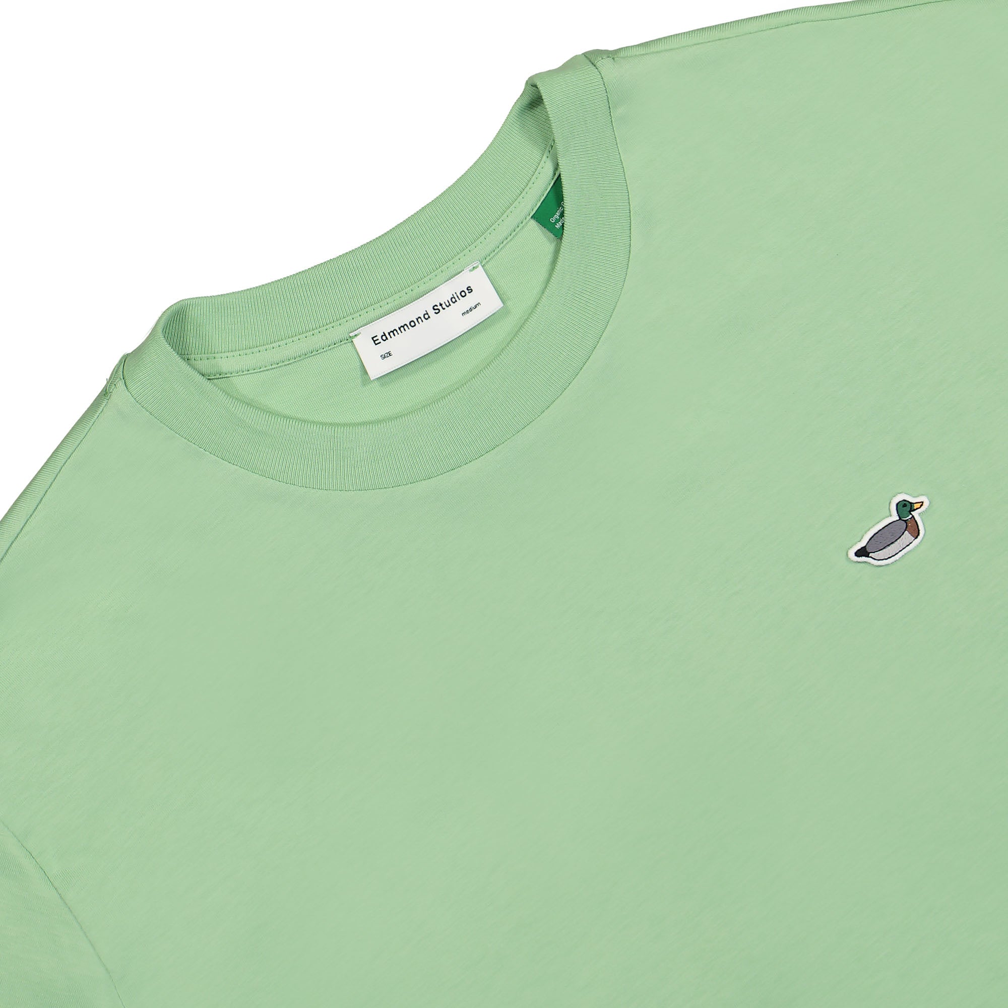 Edmmond Studios Duck Patch T-Shirt Plain Mint T-Shirts Close-up | Overkill