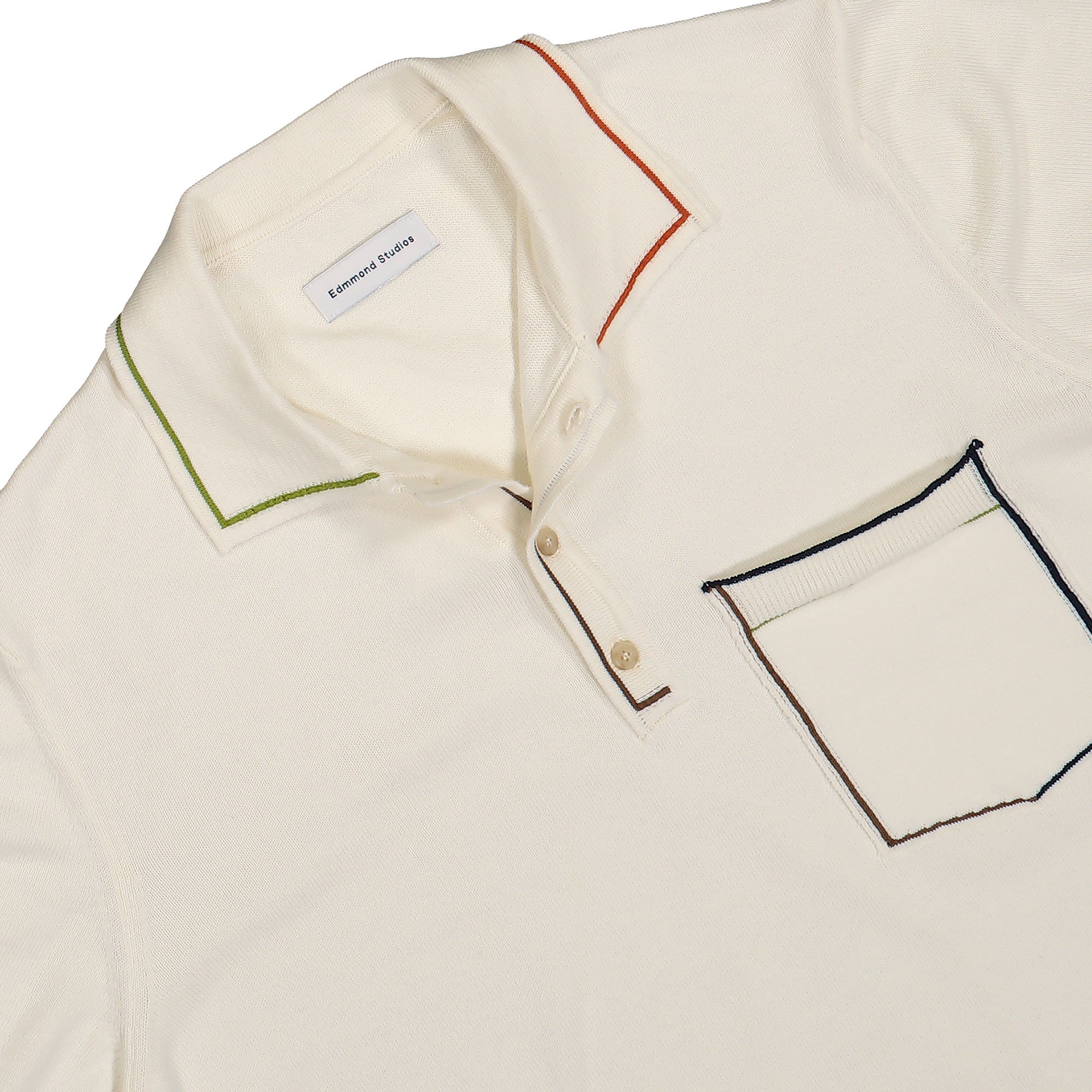Edmmond Studios Dinner's Polo Shirt Plain Off White Polo Shirts Close-up | Overkill