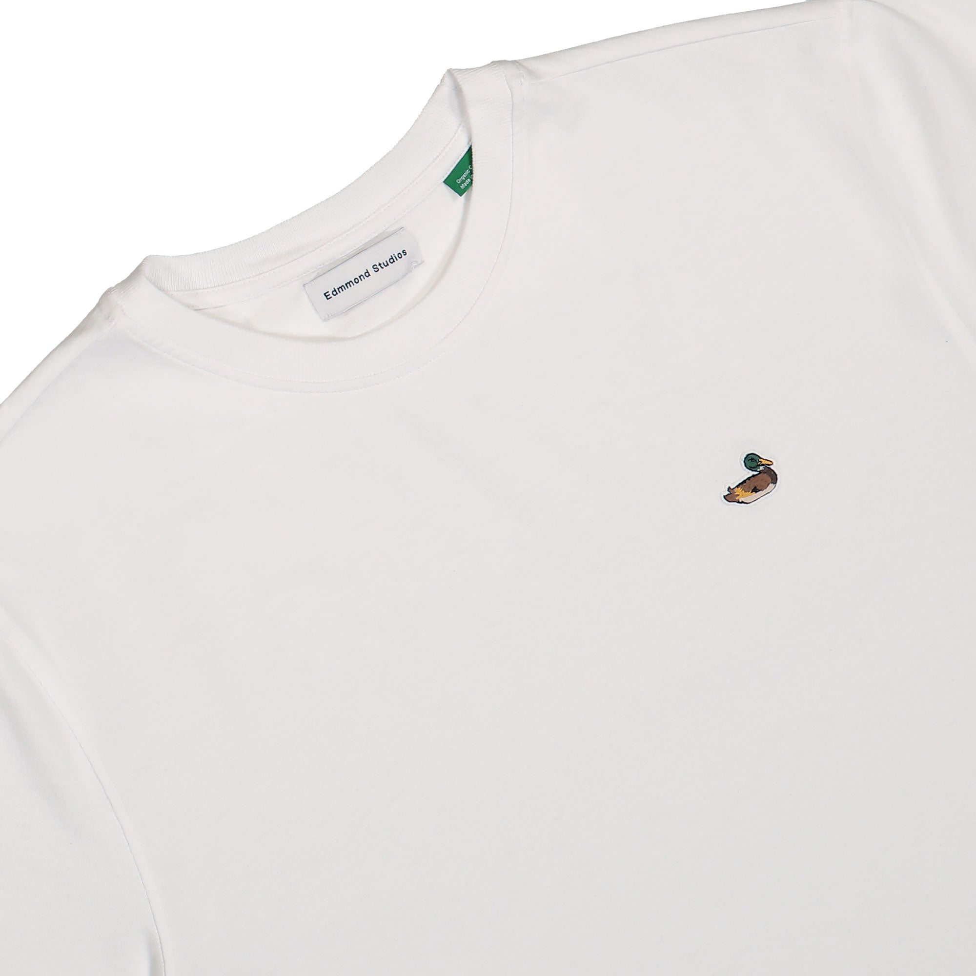Edmmond Studios Duck Patch T-Shirt Plain White T-Shirts Close-up | Overkill