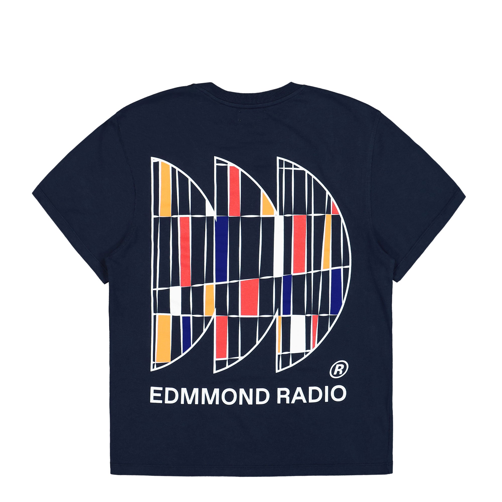 Edmmond Studios Edmmond Radio T-Shirt Plain Navy T-Shirts Close-up | Overkill