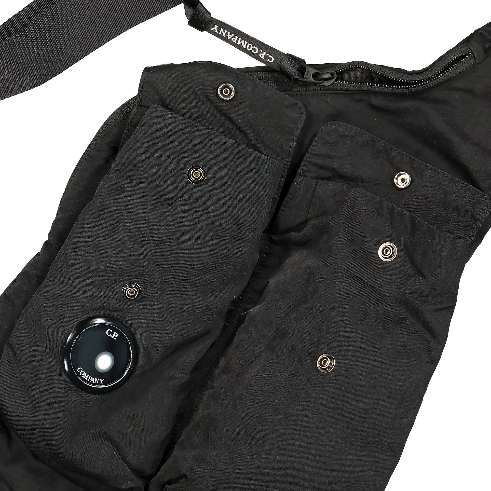 C.P. Company Nylon B Single Strap Backpack Black Backpacks Close-up | Overkill