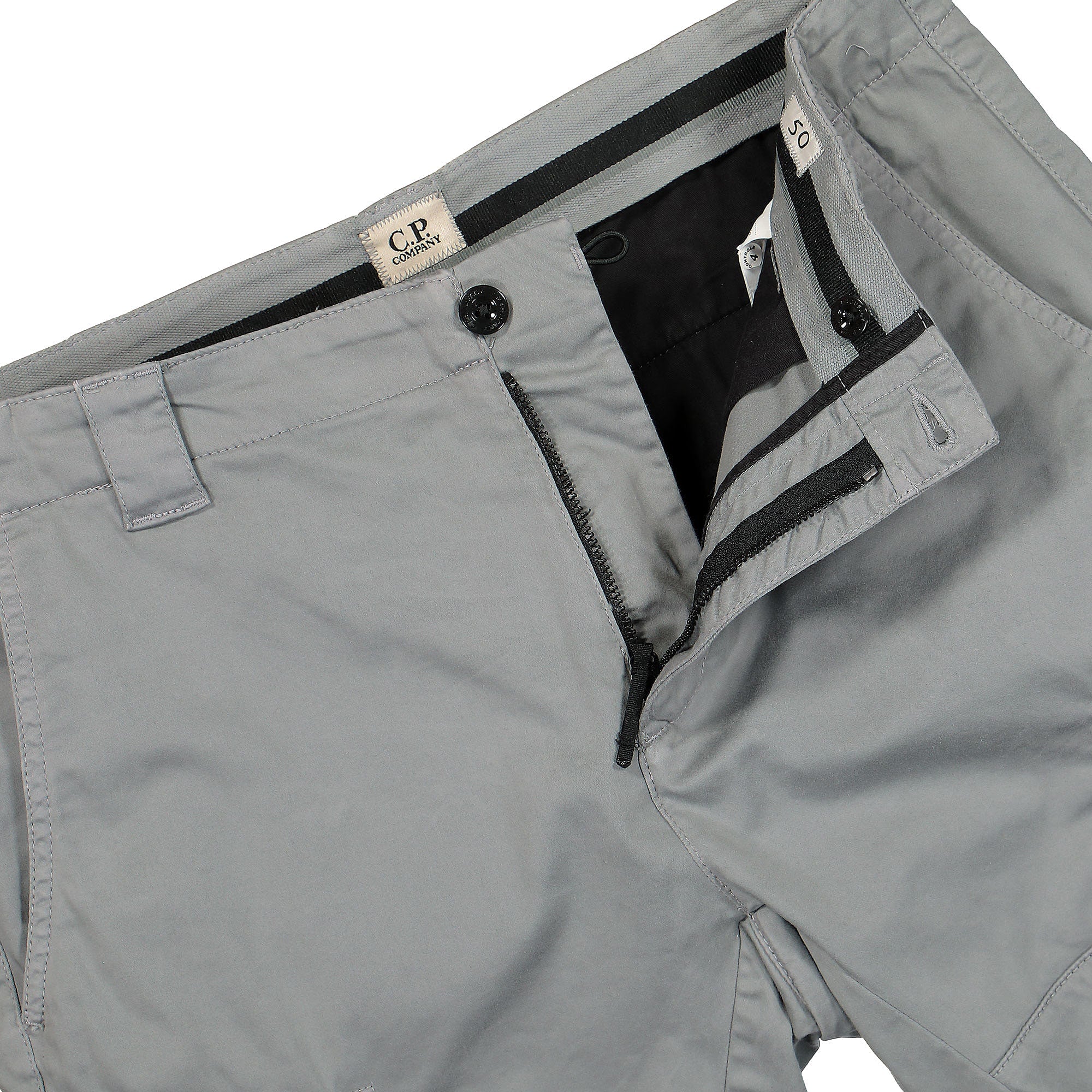 C.P. Company Stretch Sateen Cargo Shorts Griffin Grey Shorts Detailfoto | Overkill