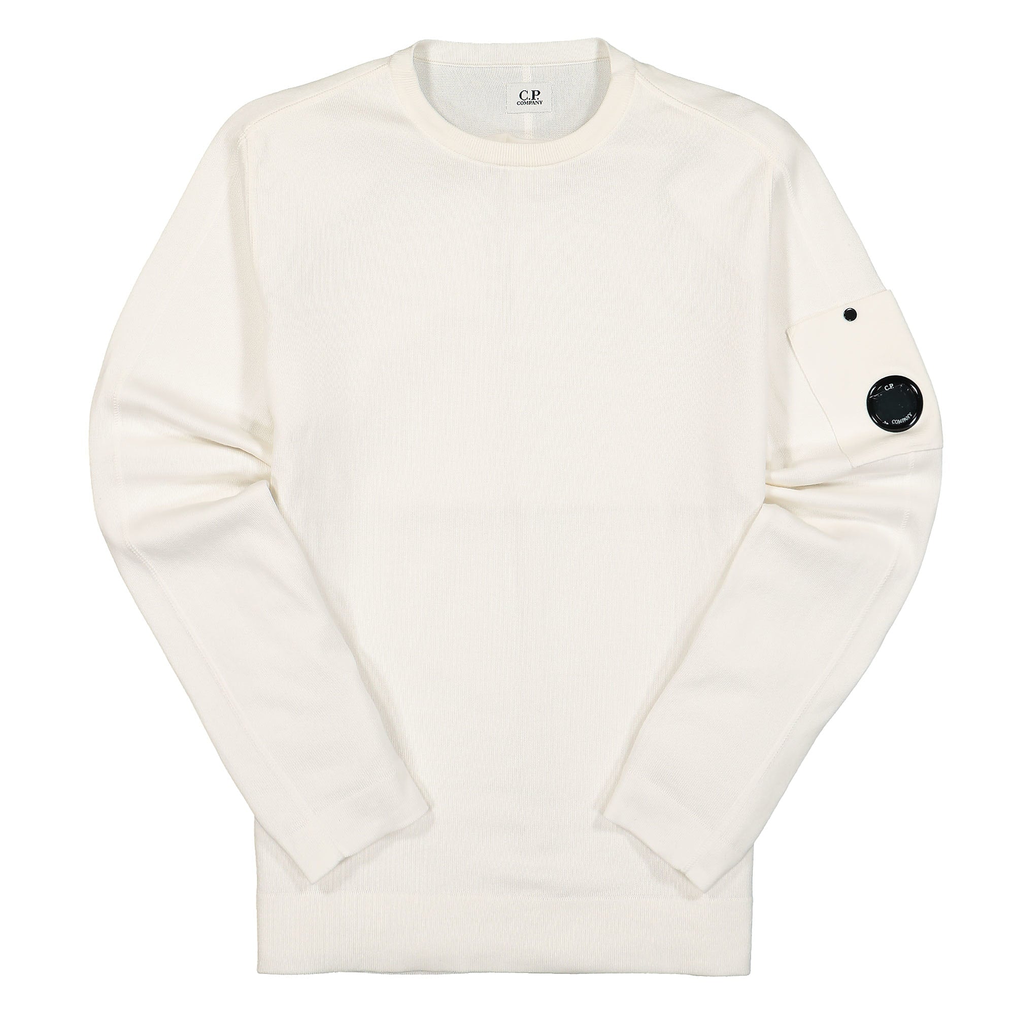 C.P. Company Sea Island Crew Neck Knit Gauze White Sweatshirts 12CMKN128A-004037A 103 | Overkill