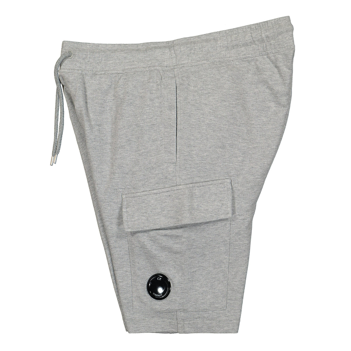 C.P. Company Light Fleece Cargo Shorts Grey Melange Shorts Close-up | Overkill