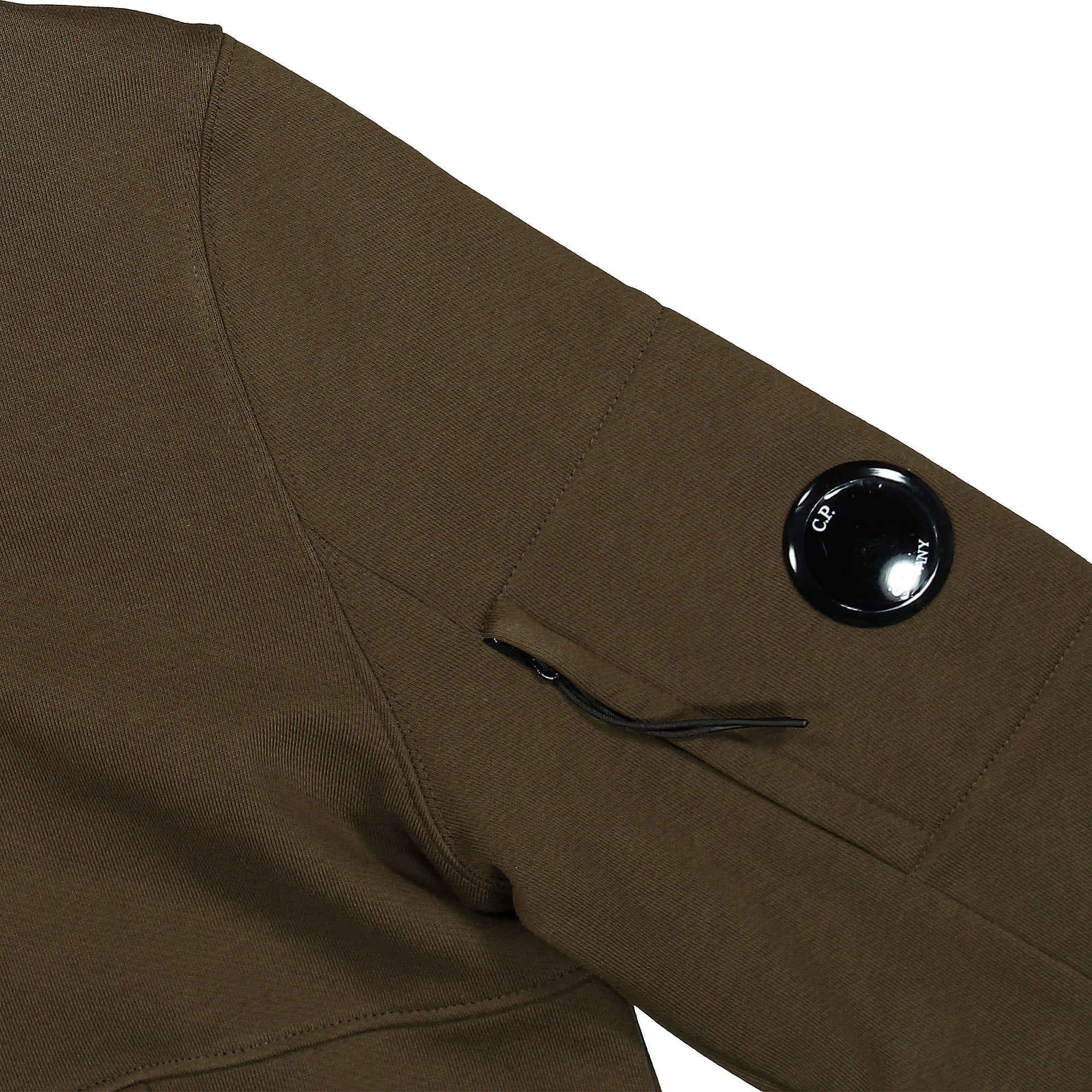 C.P. Company Diagonal Raised Fleece Pullover Hoodie Ivy Green Hoodies Detailfoto | Overkill