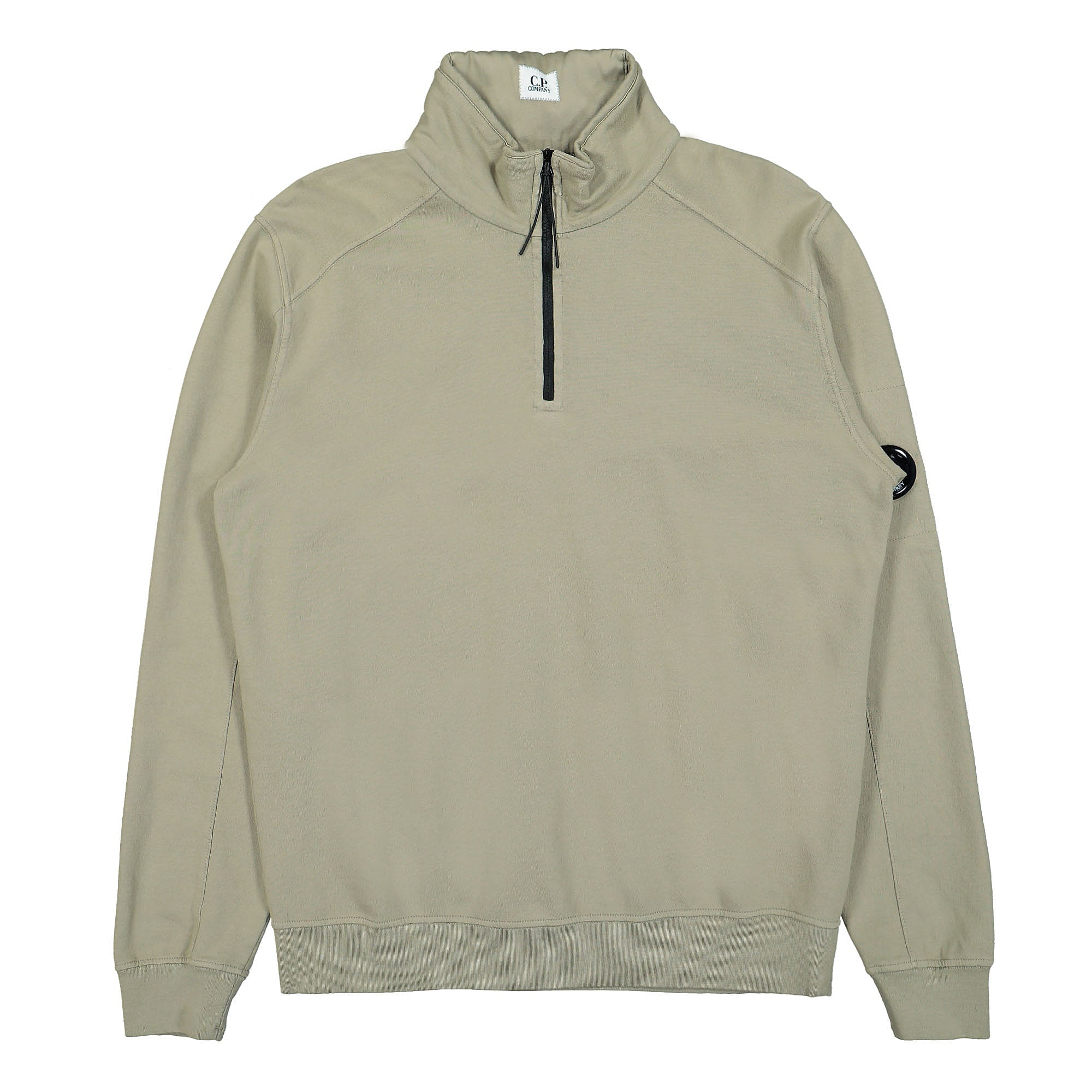 C.P. Company Light Fleece Quarter Zip Sweatshirt Army Green Sweatshirts 12CMSS035A-002246G 322 | Overkill