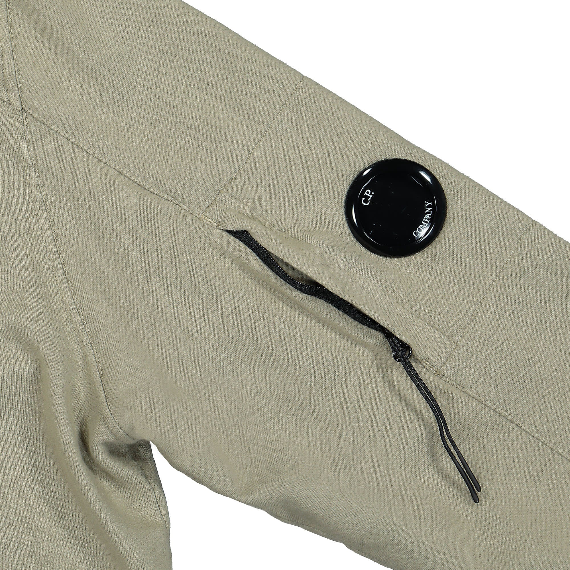 C.P. Company Light Fleece Quarter Zip Sweatshirt Army Green Sweatshirts Detailfoto | Overkill