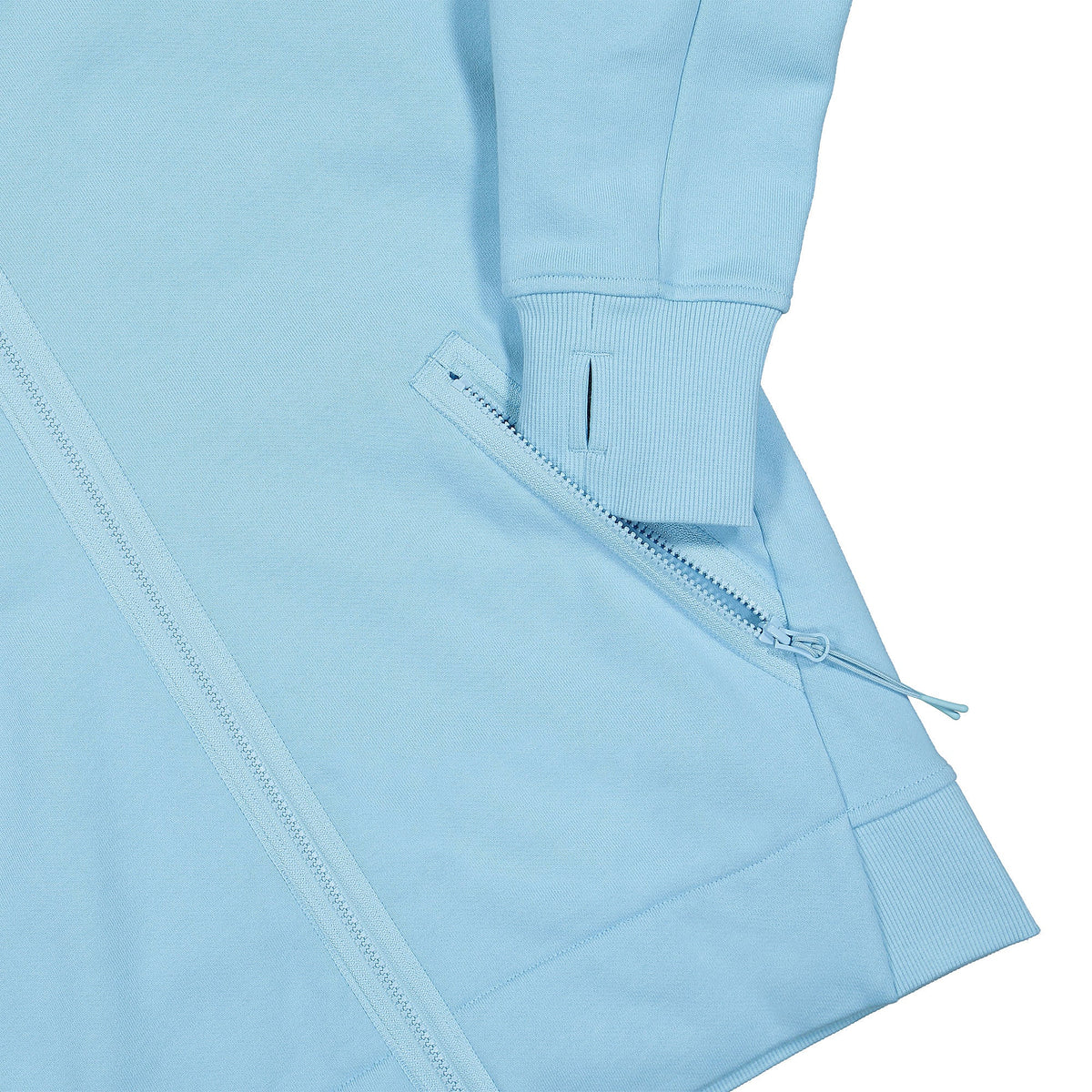 C.P. Company Diagonal Raised Fleece Split Goggle Hoodie Sky Blue Hoodies Detail view 2 | Overkill