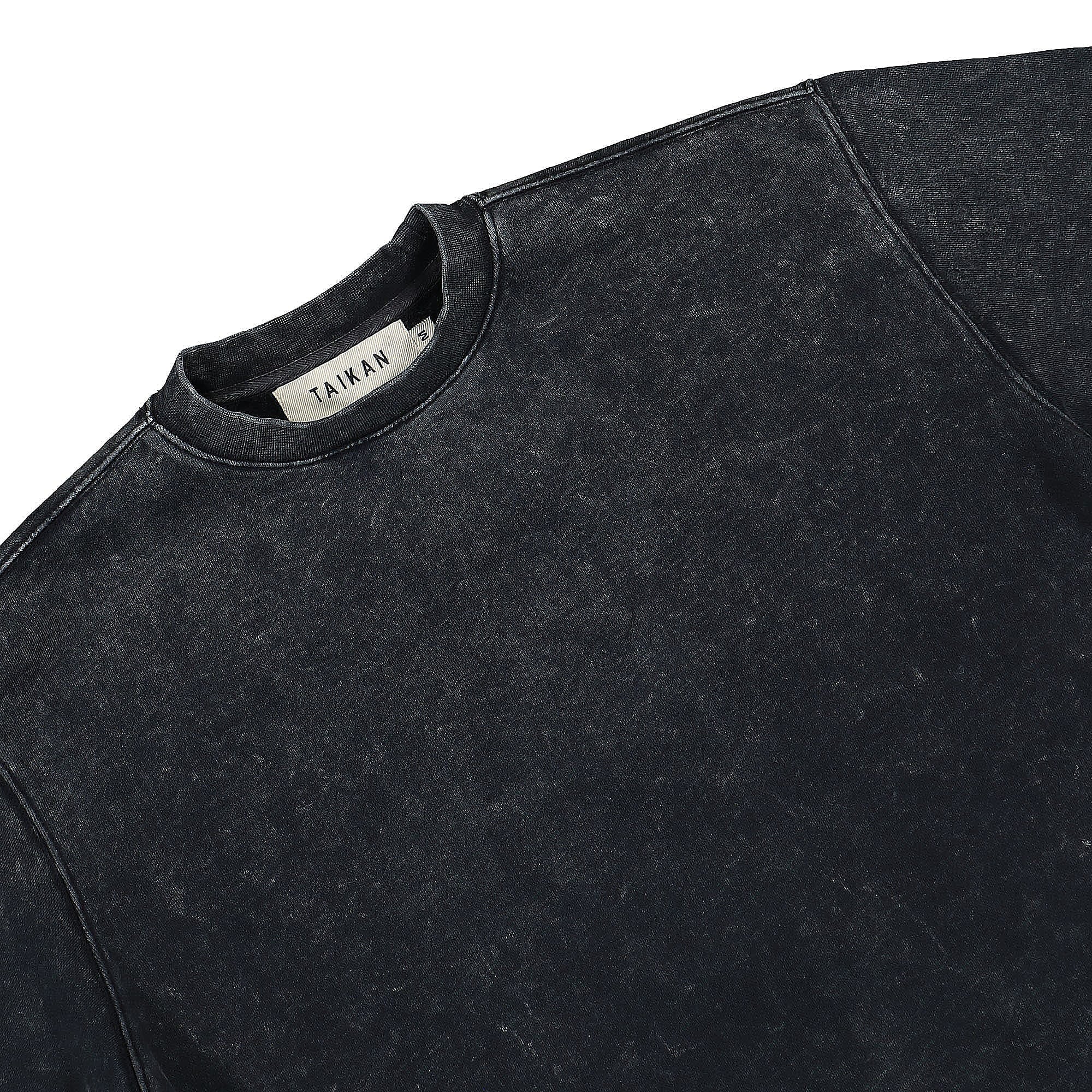 Taikan Everything Plain Crew Black Acid Sweatshirts Close-up | Overkill