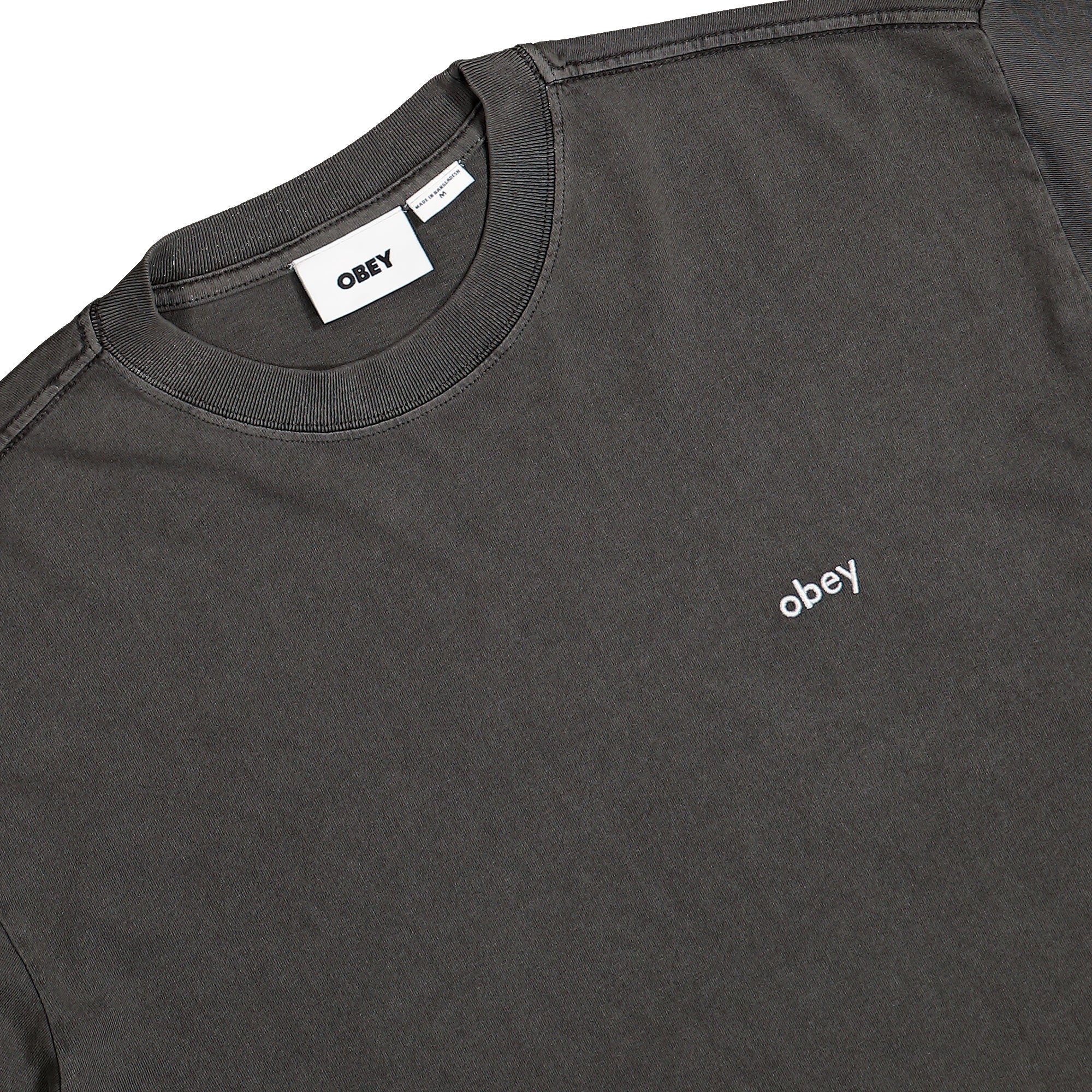 Obey Lowercase Pigment Tee LS Pigment Digital Black Longsleeves Close-up | Overkill