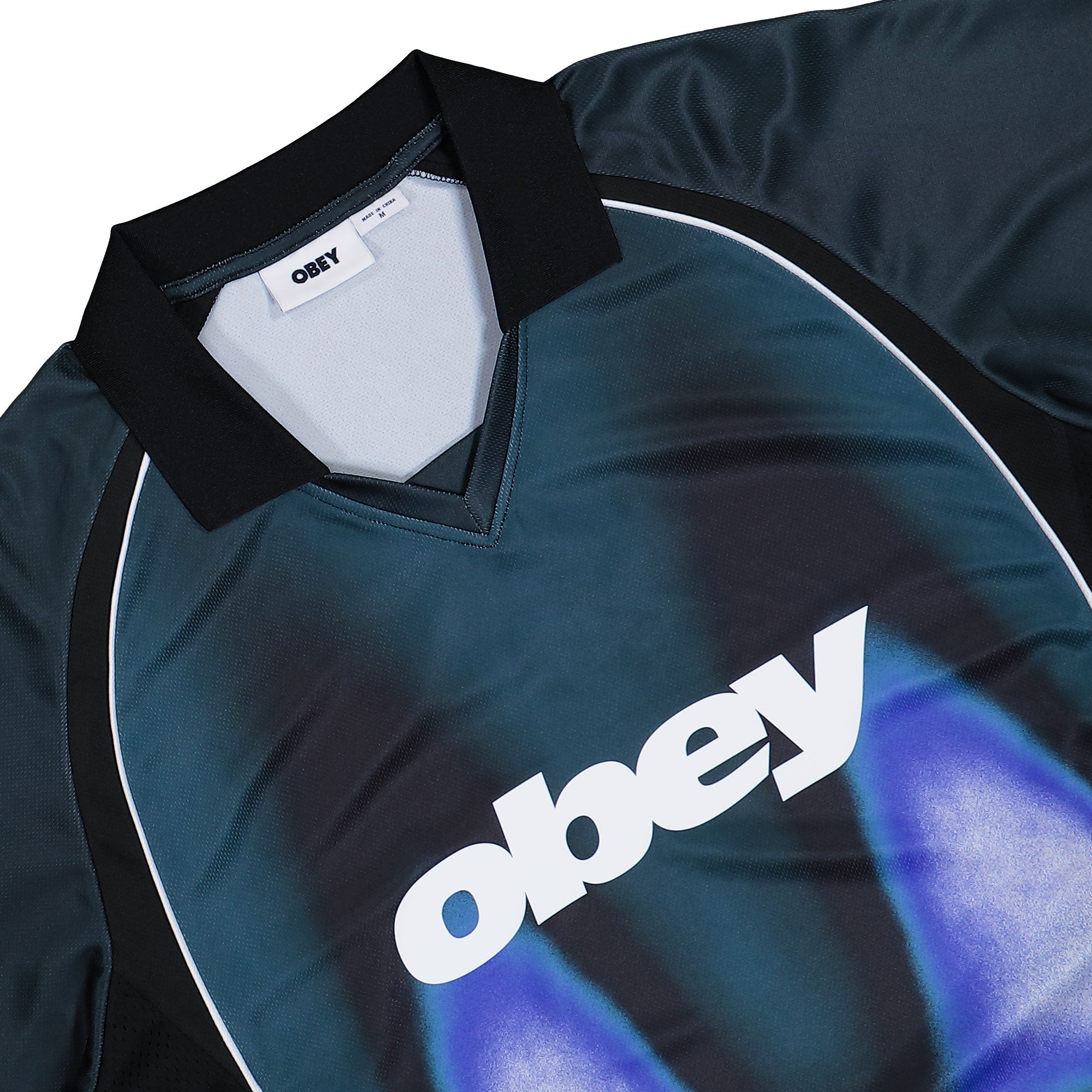 Obey Obey Blurred Soccer Jersey Dark Teal Multi T-Shirts 131080378-DTL Detailfoto | Overkill