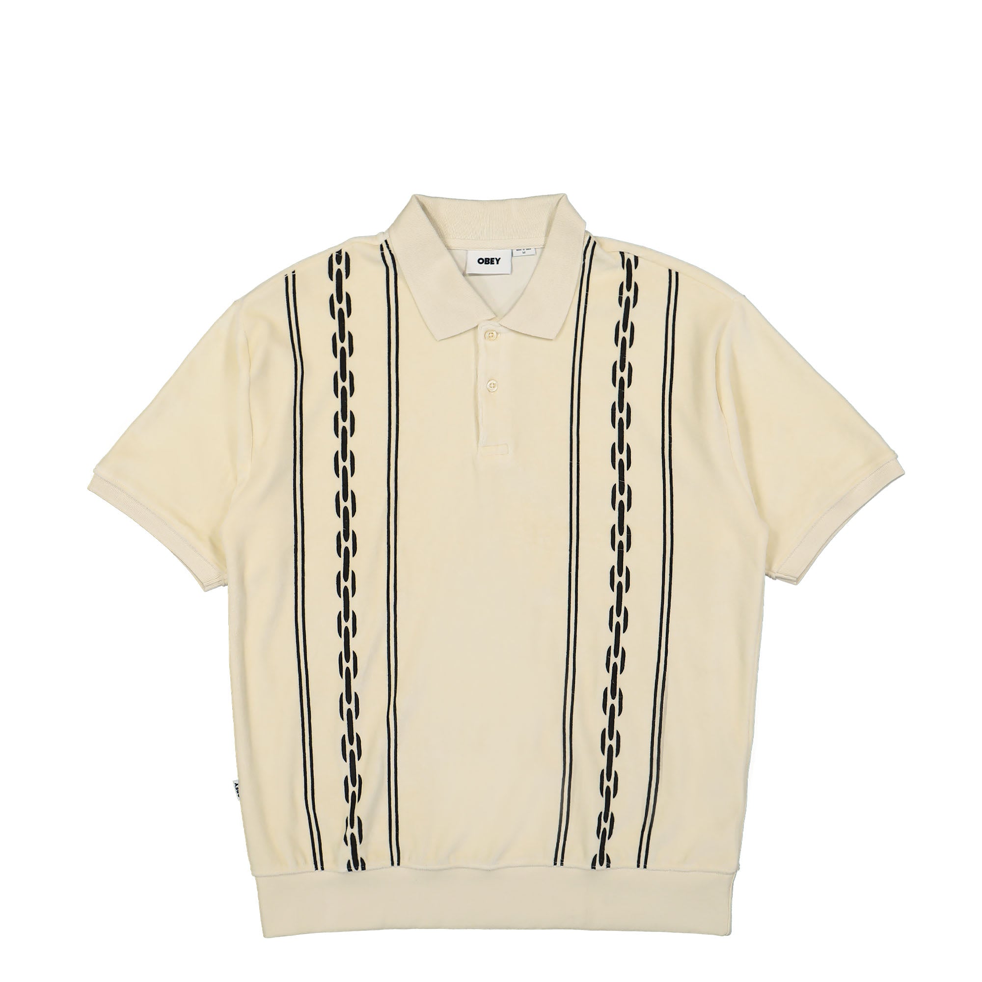 Obey Pensa Velour Polo SS Unbleached Multi Polo Shirts 131090073 / Unbleached Multi | Overkill