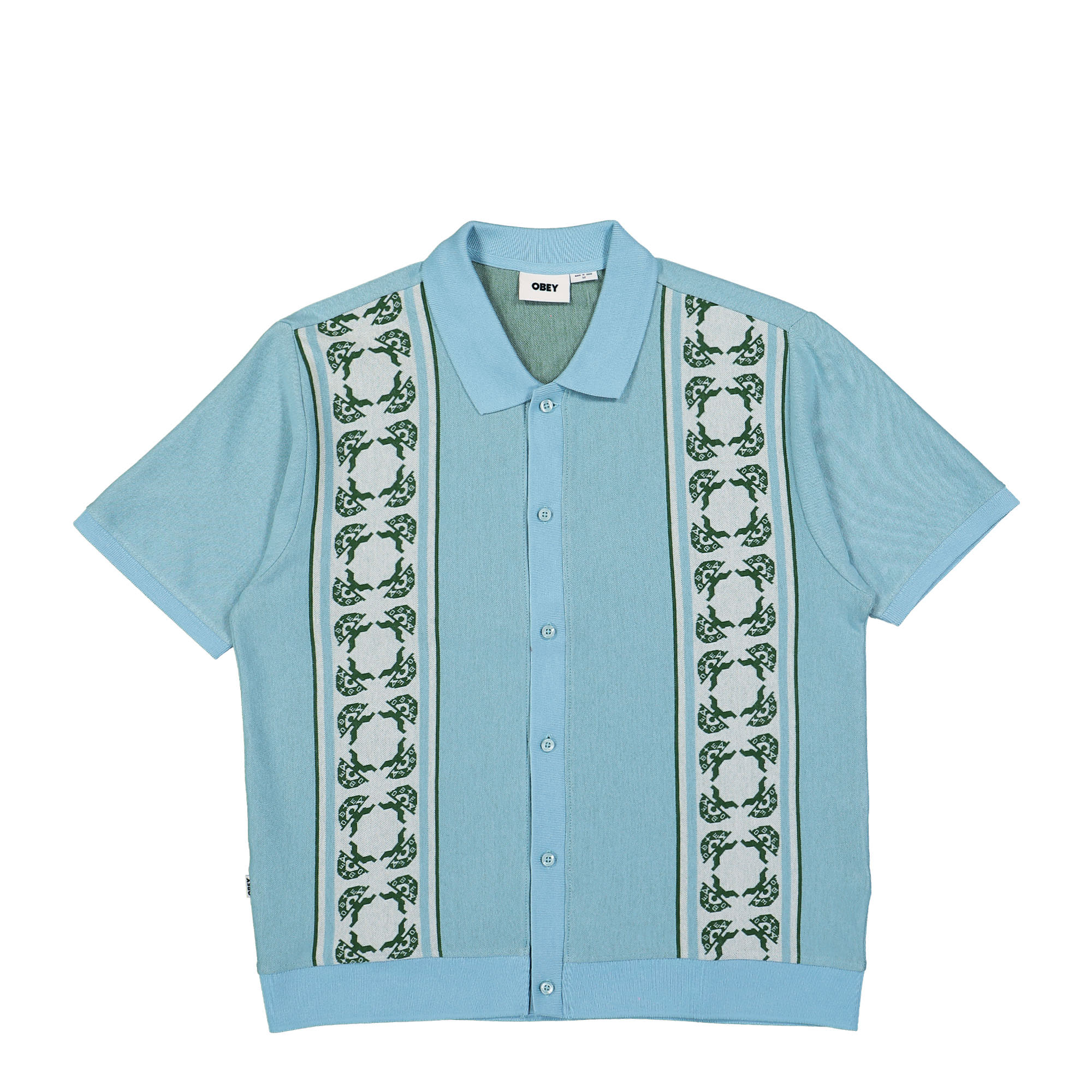 Obey Monument Button-Up Polo SS Sky Blue Multi Polo Shirts 131090076 / Sky Blue Multi | Overkill