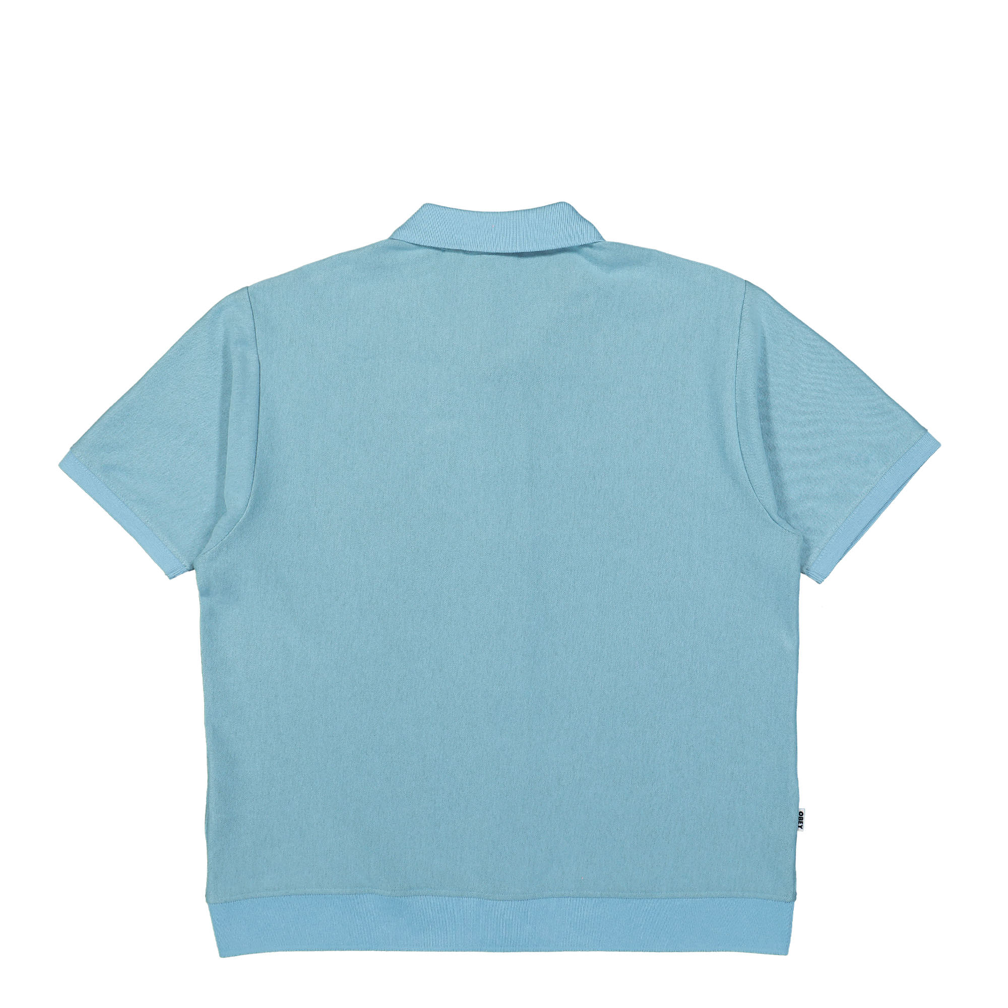 Obey Monument Button-Up Polo SS Sky Blue Multi Polo Shirts Material | Overkill