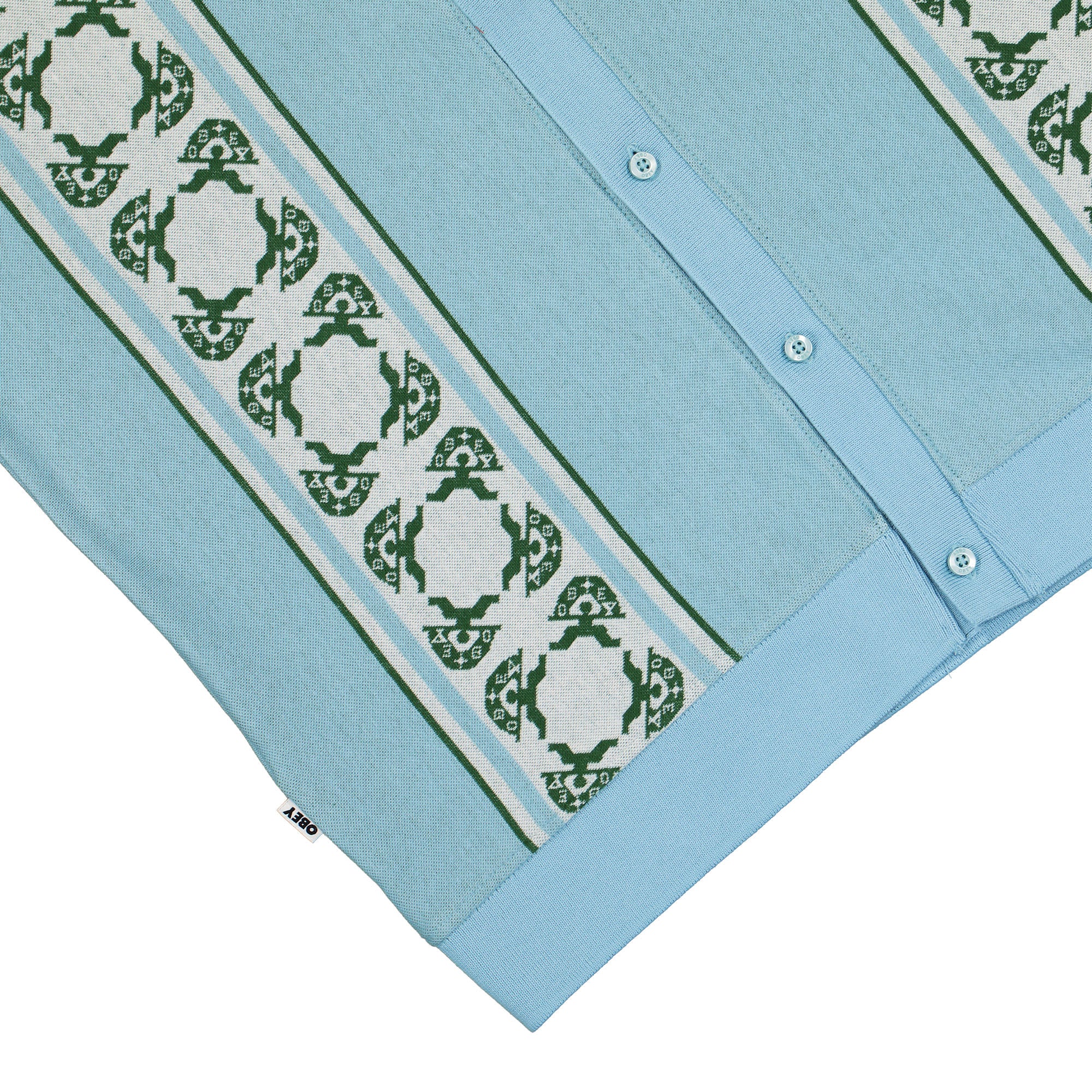 Obey Monument Button-Up Polo SS Sky Blue Multi Polo Shirts Detailfoto | Overkill